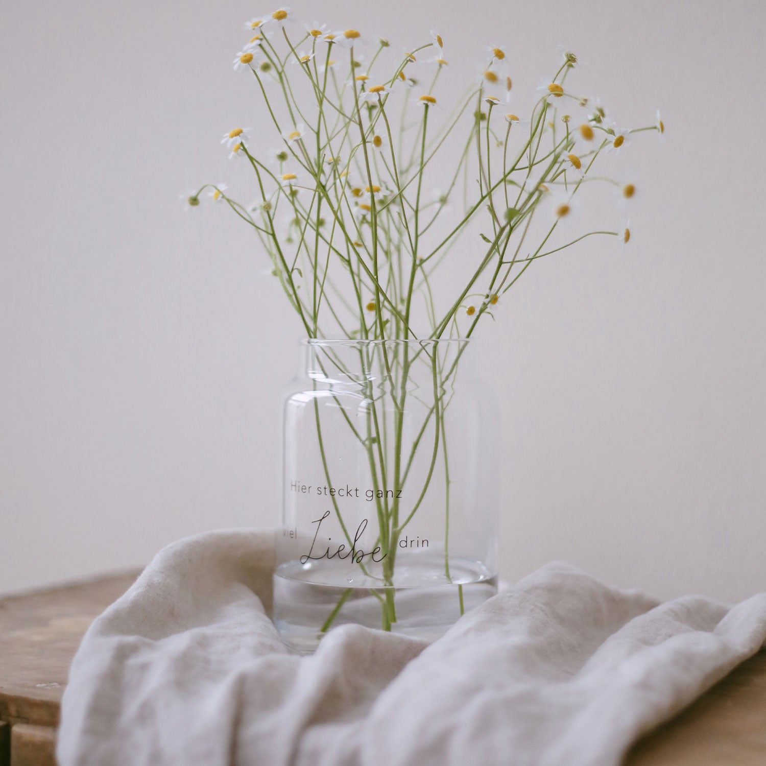 Vase aus Glas "Liebe" gross schwarz - Eulenschnitt