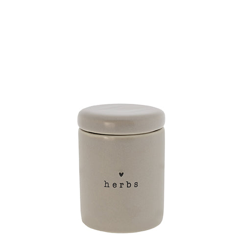 Boîtes à provisions "stripes" & "herbs" mini beige set de 2 - Bastion Collections