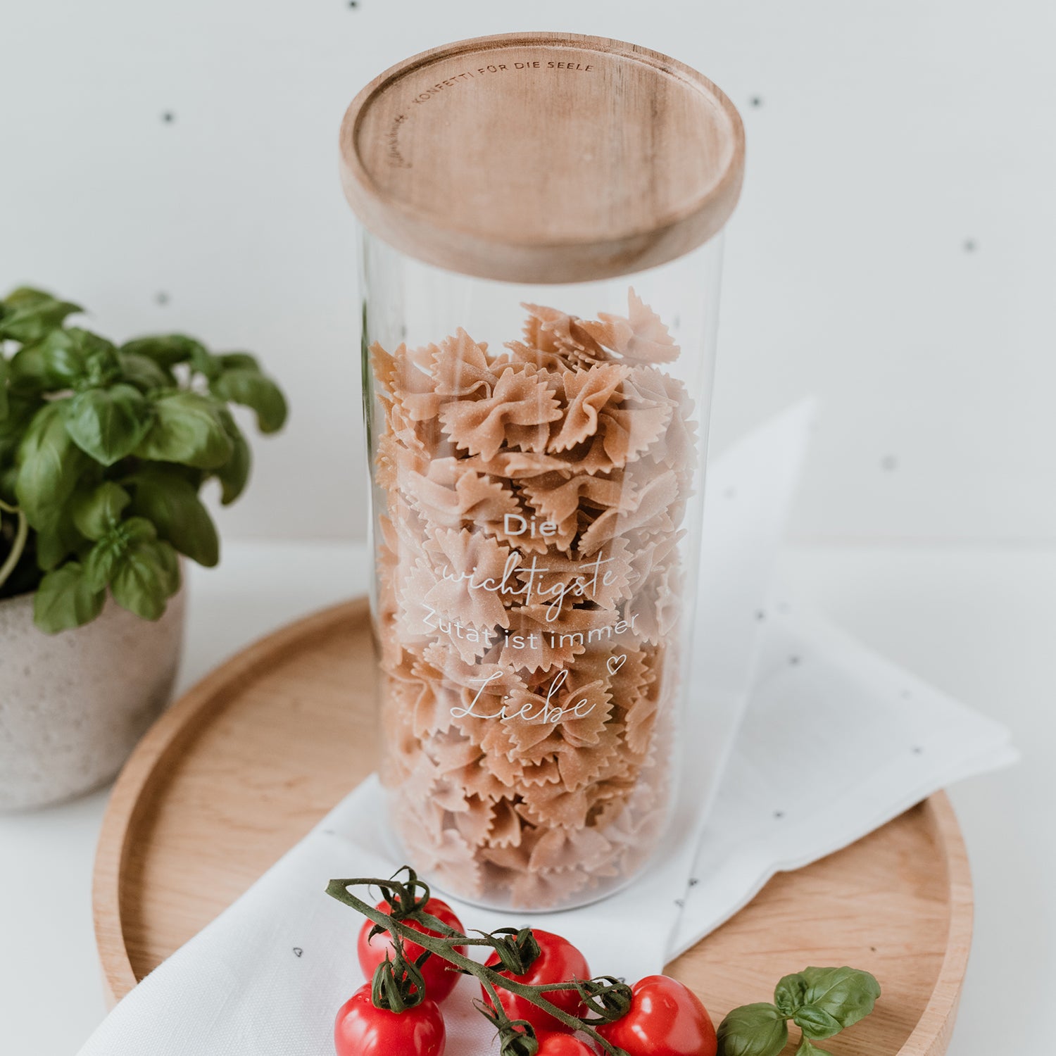 Vorratsglas "Die wichtigste Zutat ist immer Liebe" 25cm - Eulenschnitt