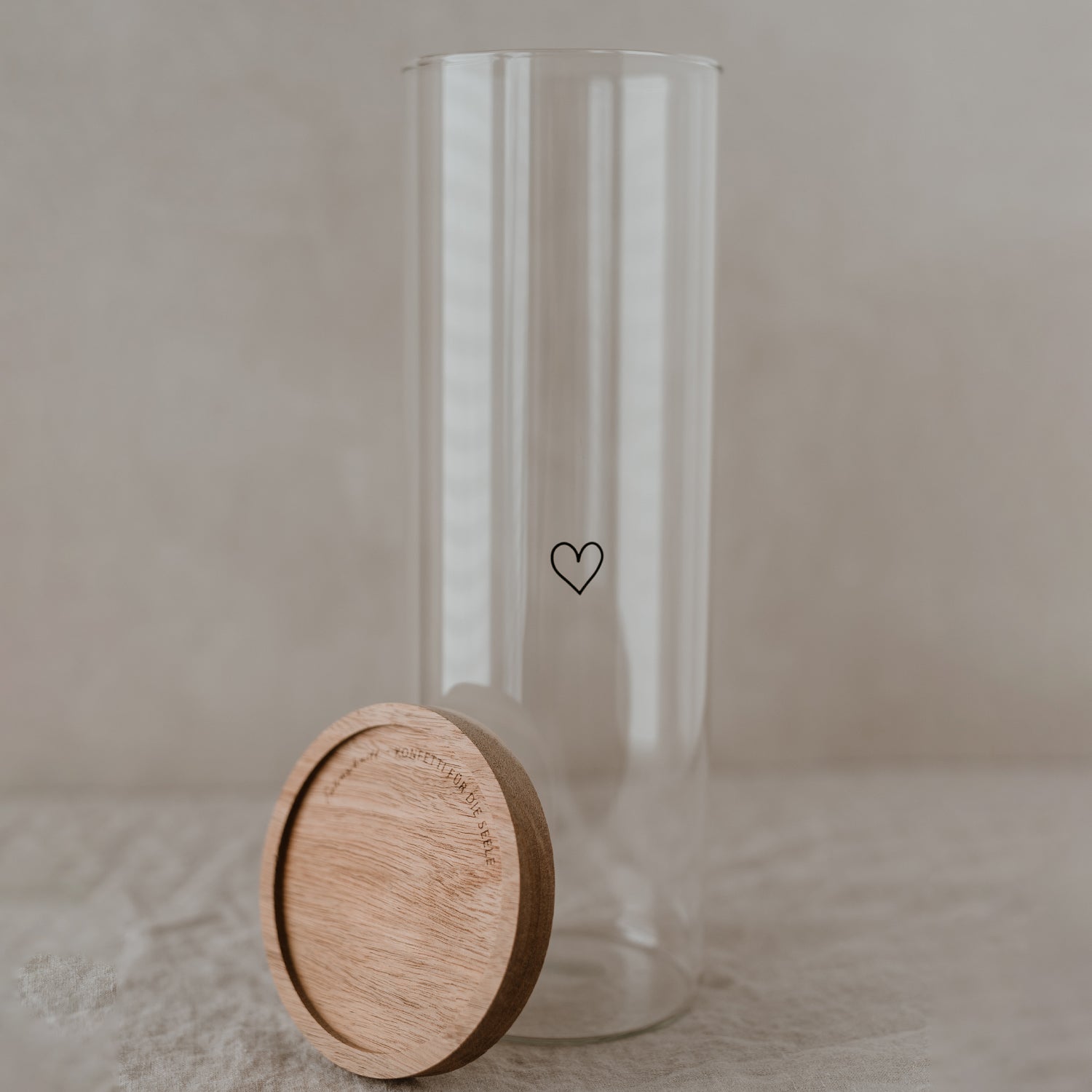 Storage jar heart black 31cm - Eulenschnitt