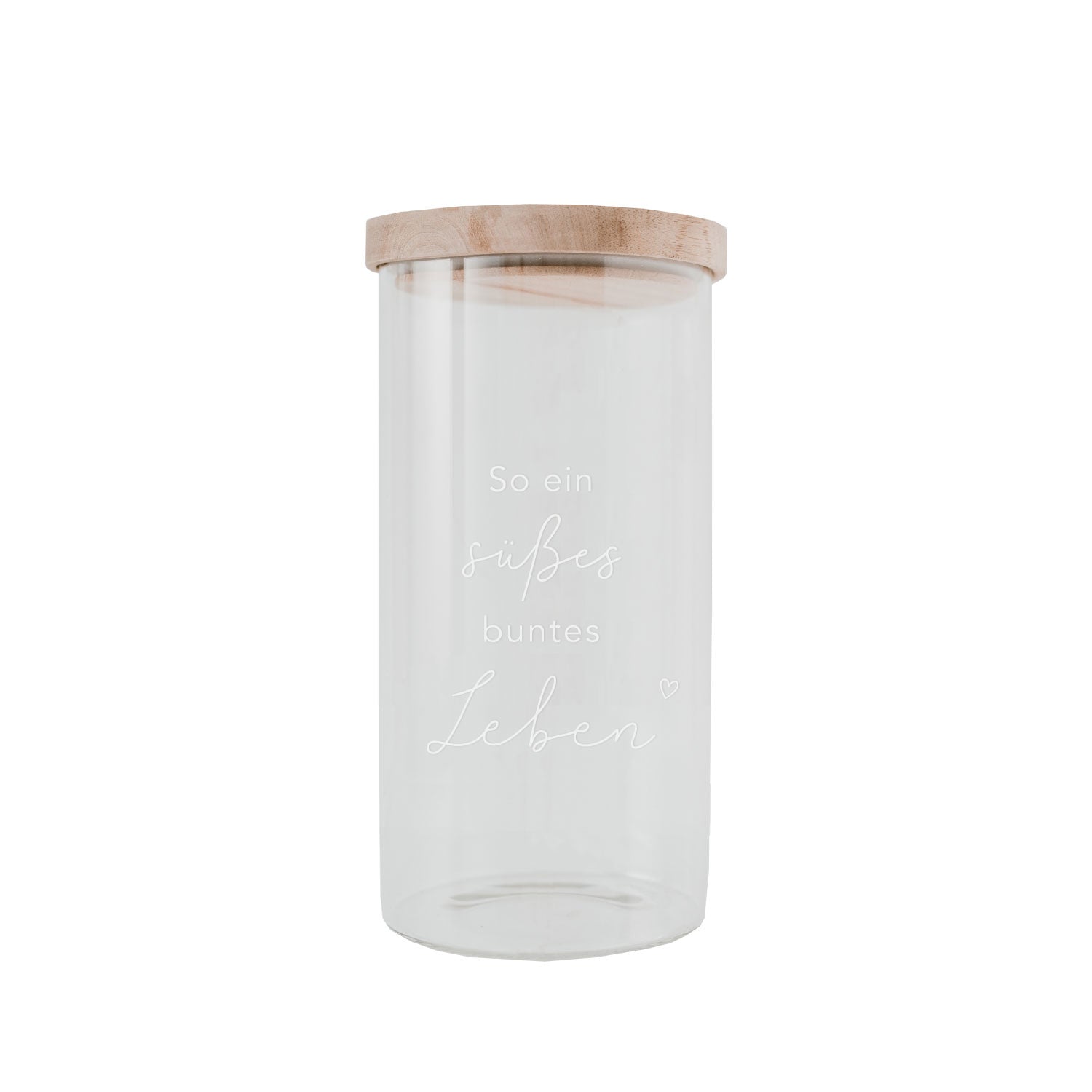 Vorratsglas "So ein süsses buntes Leben" 19cm - Eulenschnitt