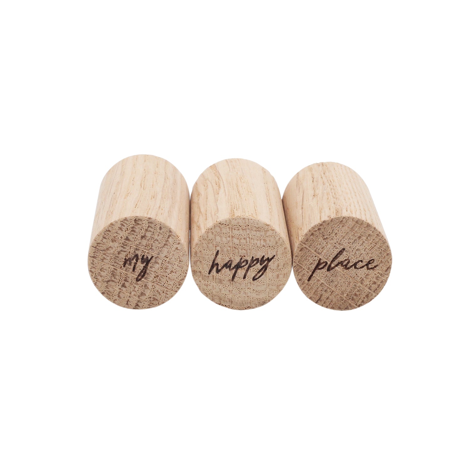 Wandhaken "My happy place" 3er Set - Eulenschnitt