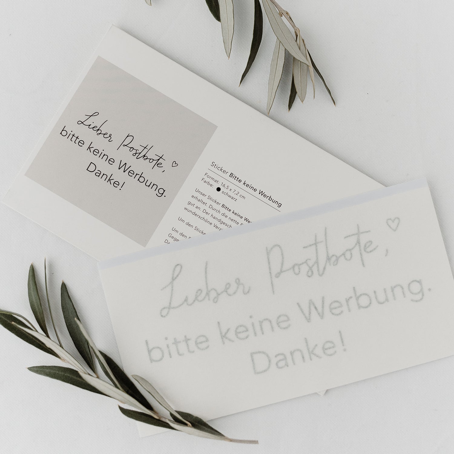 Wall decals "Bitte keine Werbung" white - Eulenschnitt
