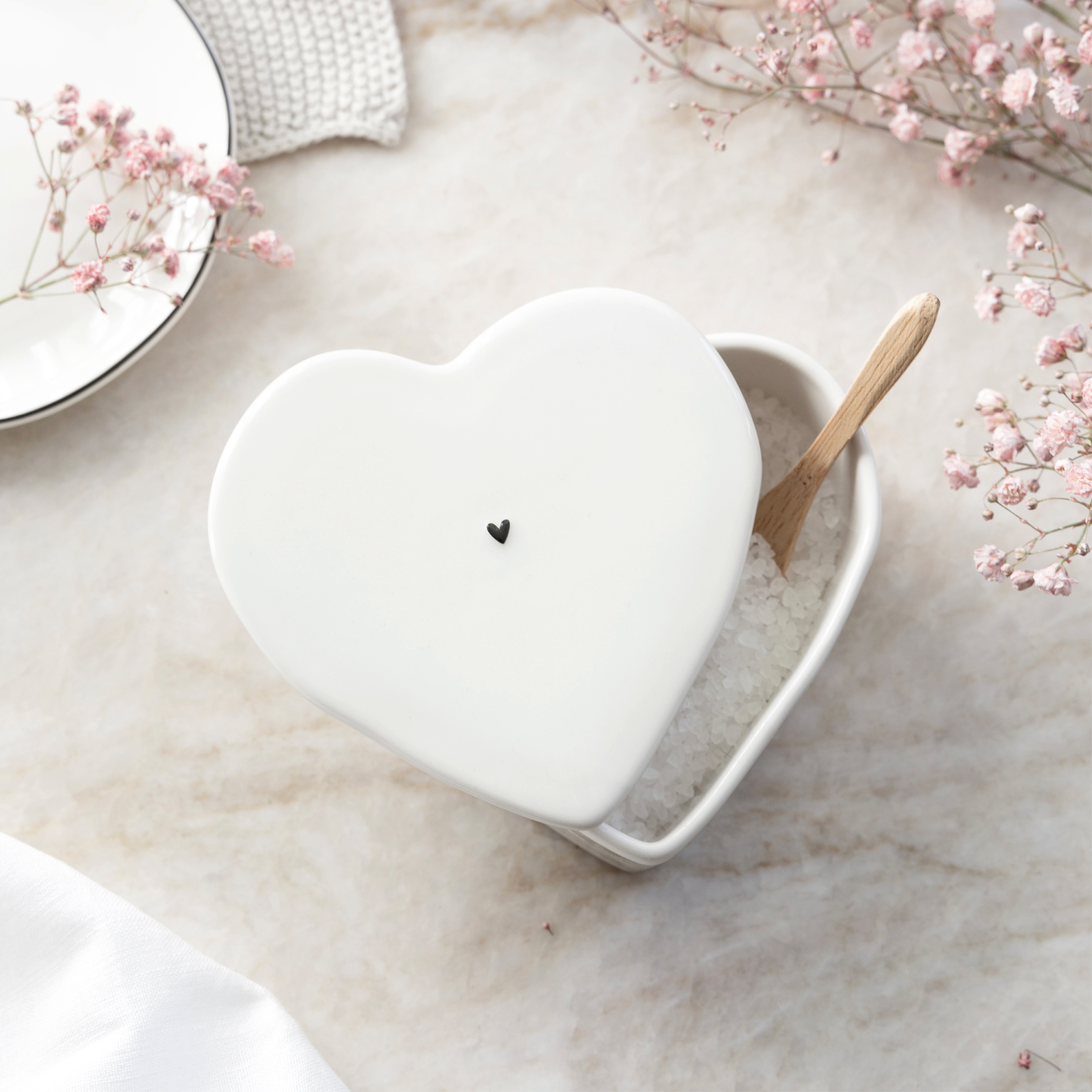 Aufbewahrungsdose "heart" schwarz - Bastion Collections