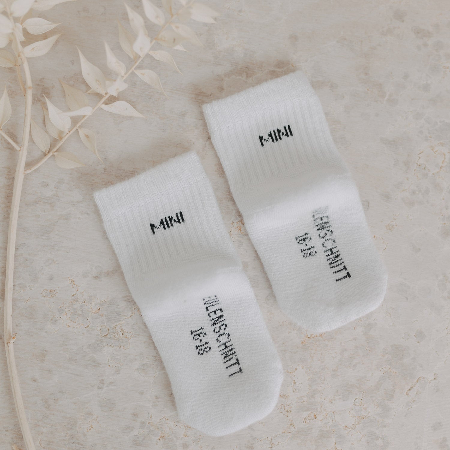 Babysocken "mini" weiss 16–18 - Eulenschnitt