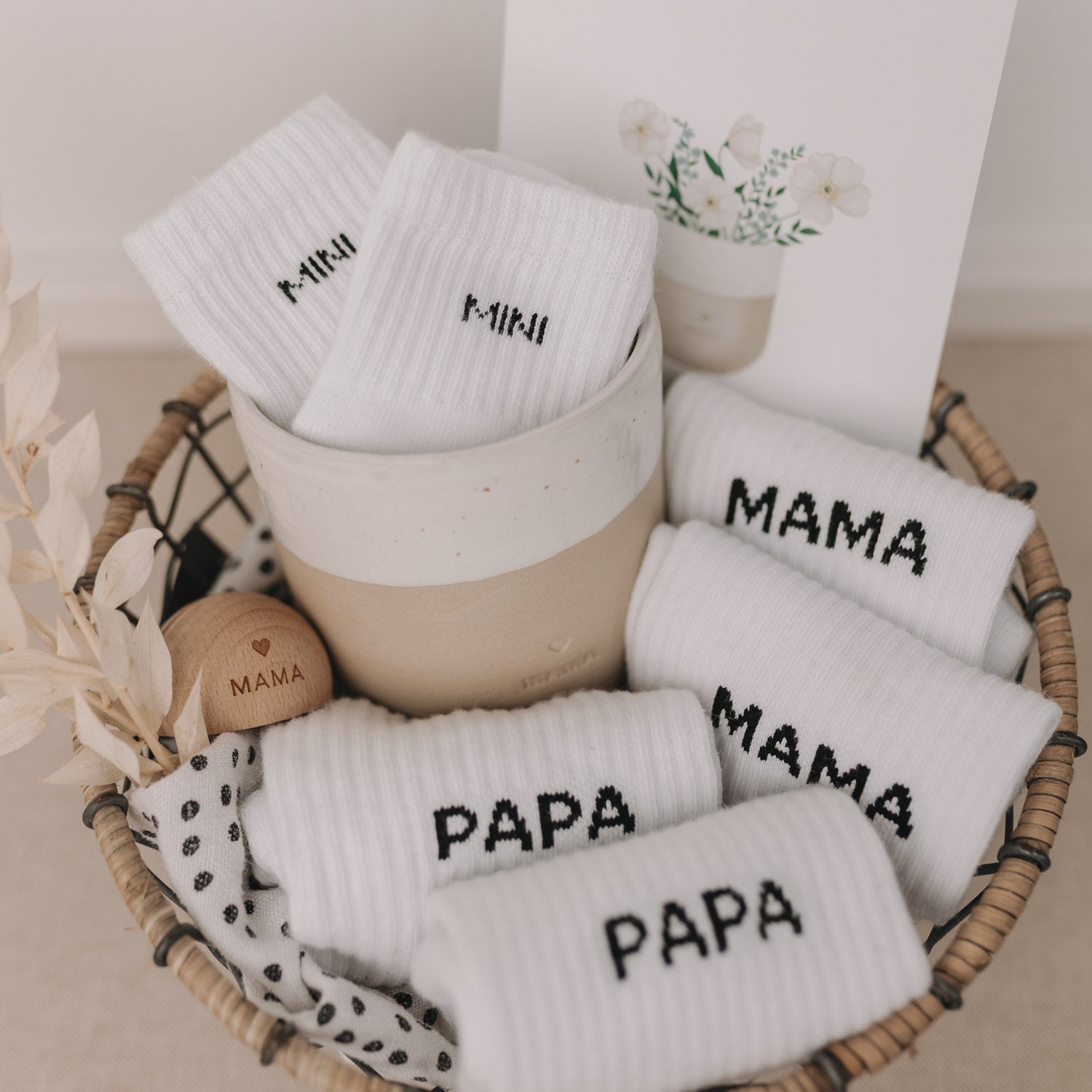 Babysocken "mini" weiss 16–18 - Eulenschnitt