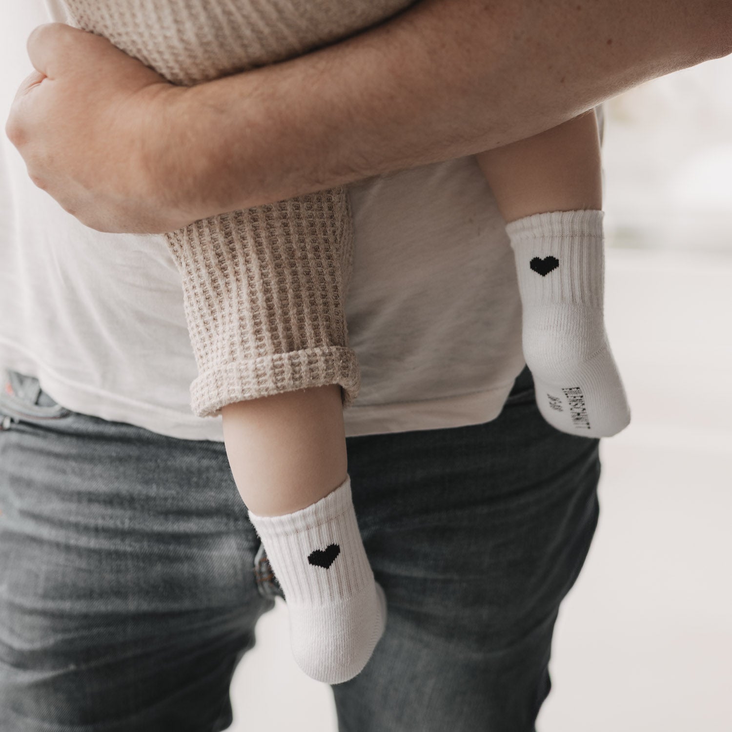 Babysocken schwarzes Herz weiss 16–18 - Eulenschnitt