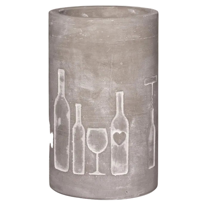 Flaschenkühler mit Flaschen– und Glas-Motiv - Räder