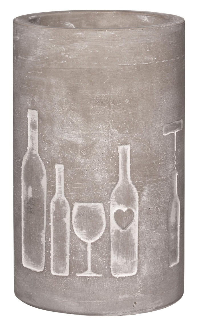 Flaschenkühler mit Flaschen– und Glas-Motiv - Räder