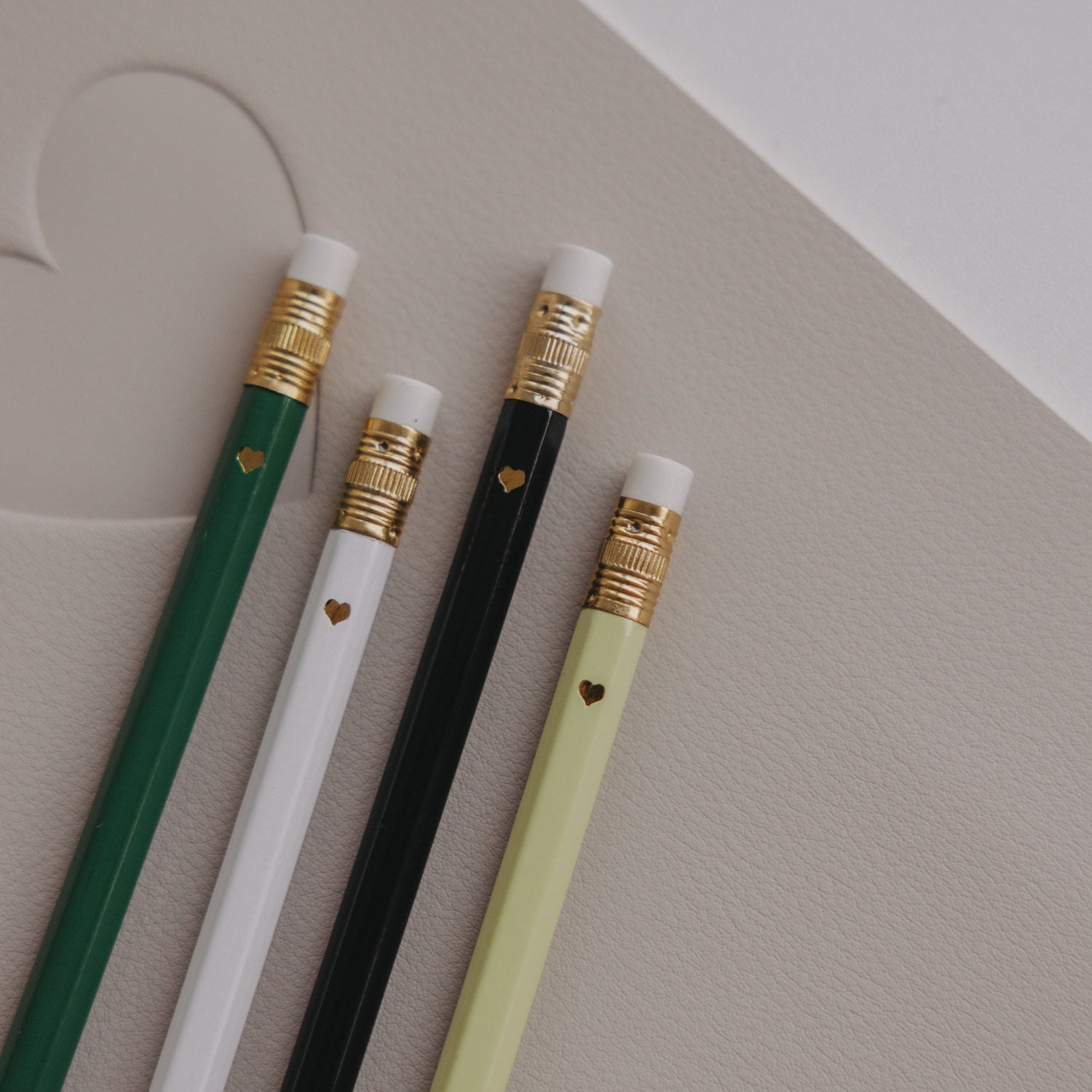 Bleistift grün 4er Set - Eulenschnitt
