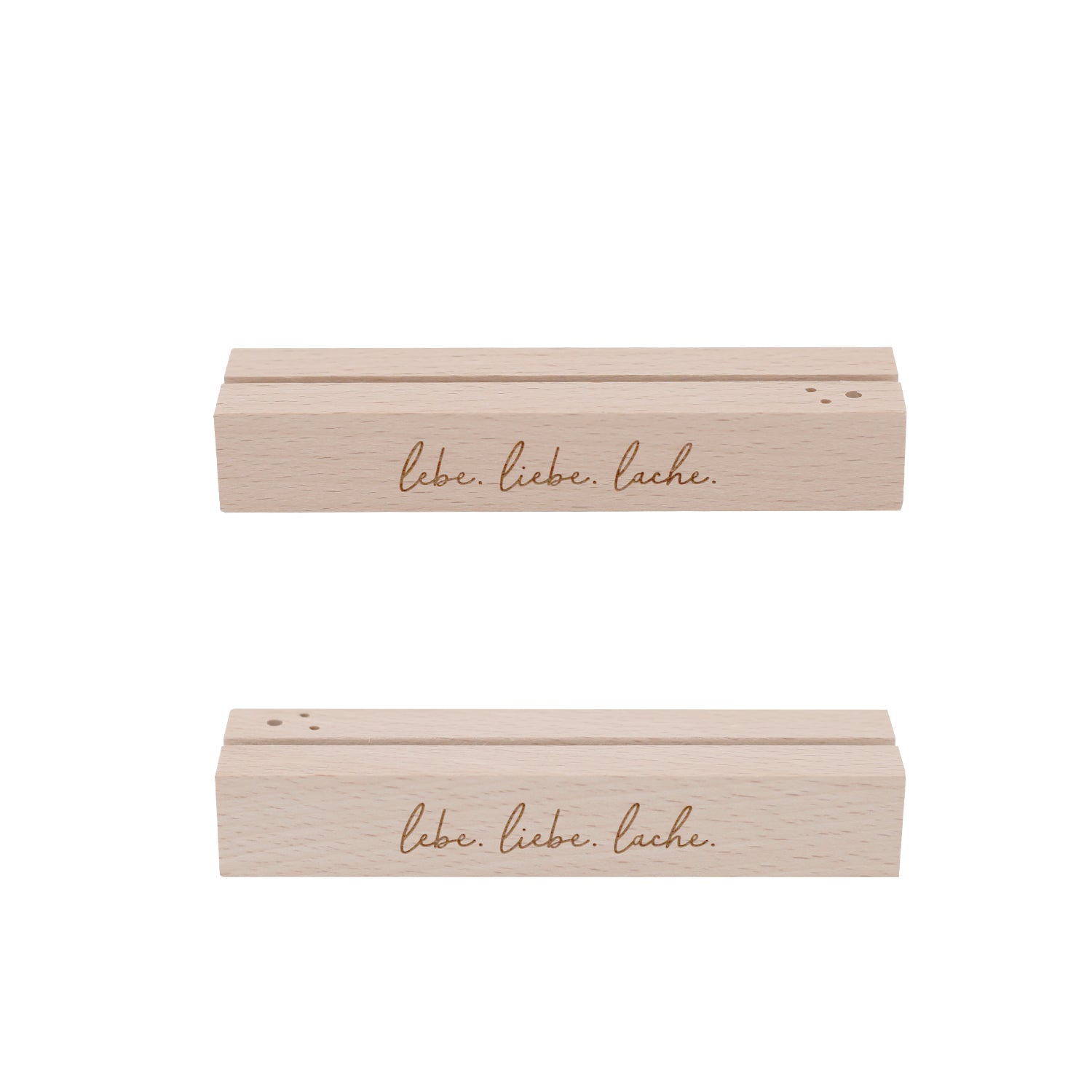 Blumen– & Kartenständer "Lebe Liebe Lache" 2er Set - Eulenschnitt