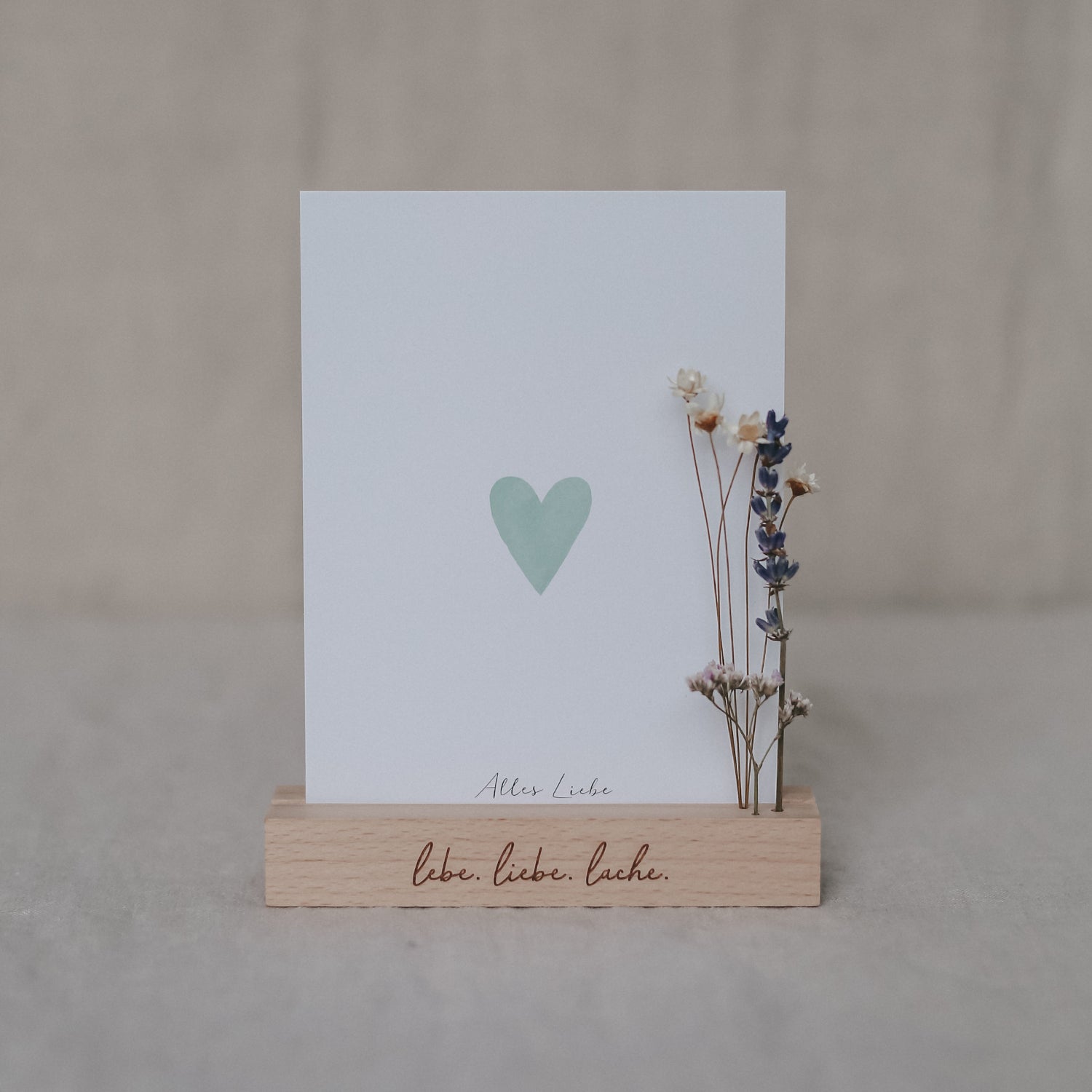 Blumen– & Kartenständer "Lebe Liebe Lache" 2er Set - Eulenschnitt