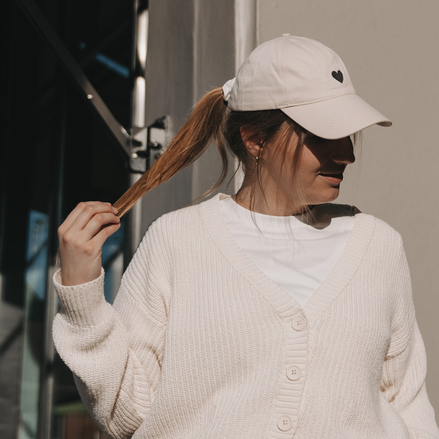 Cap Herz beige - Eulenschnitt