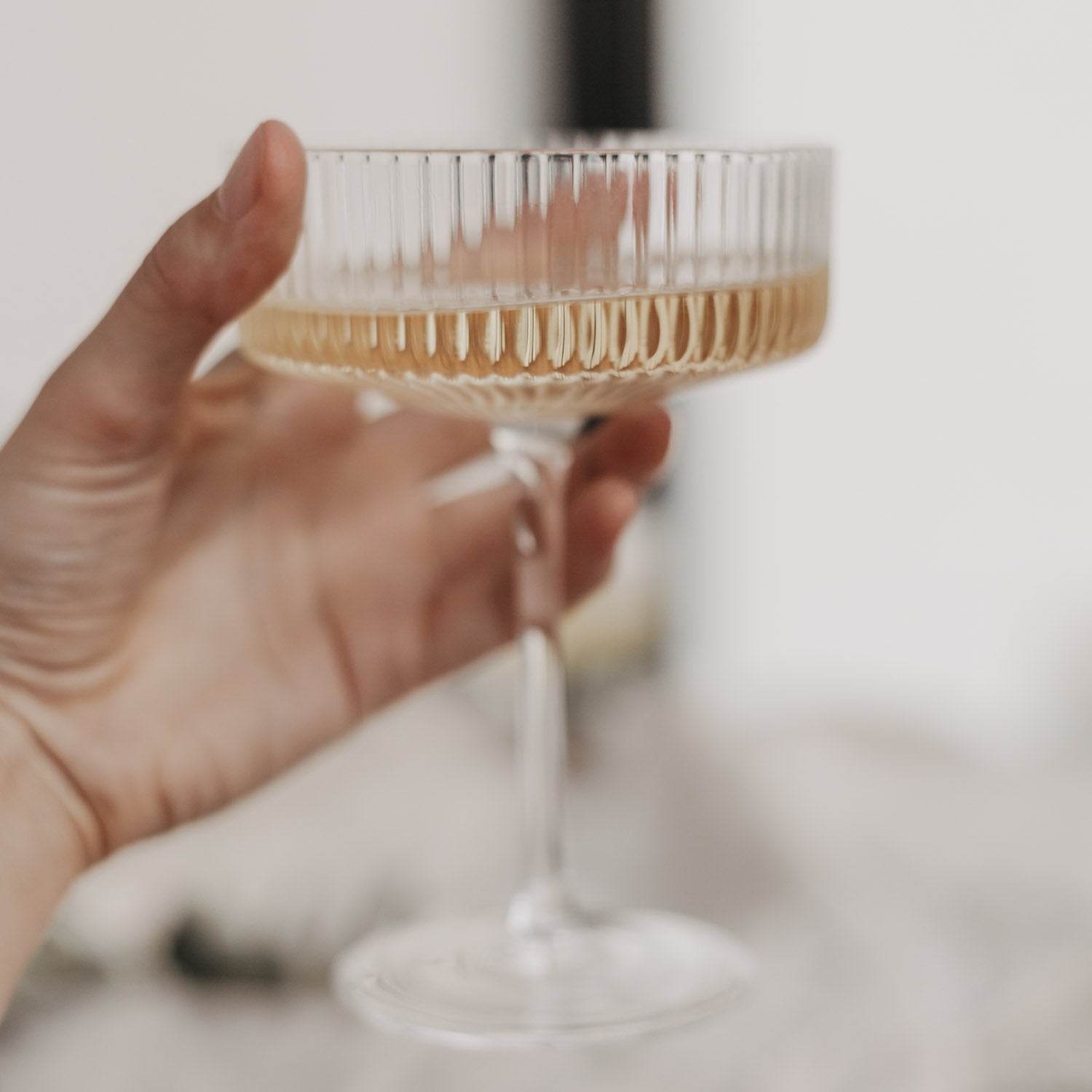 Bicchiere da champagne "Das Leben ist schön" bianco - Eulenschnitt