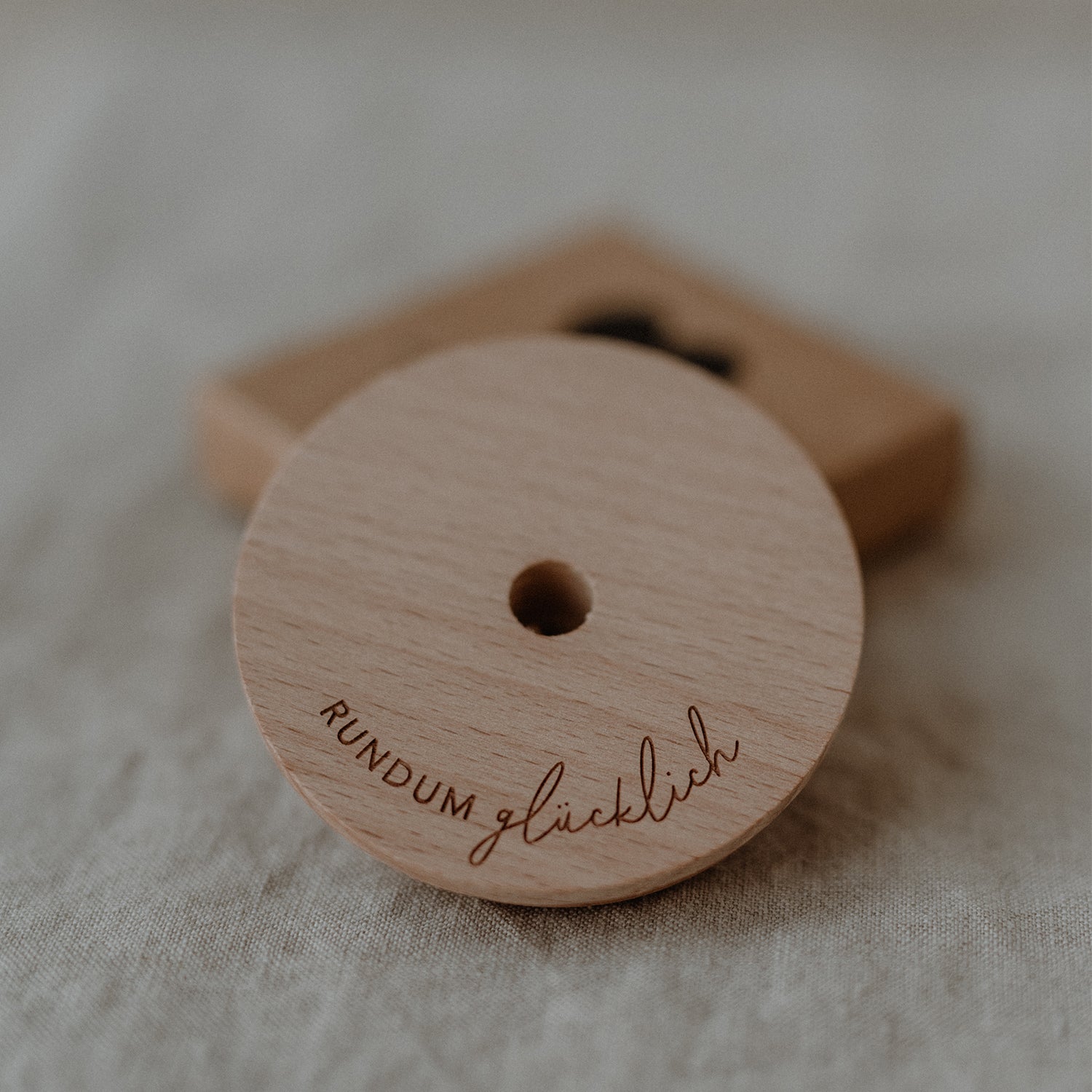 Deckel "Rundum glücklich" für Hohes Trinkglas - Eulenschnitt