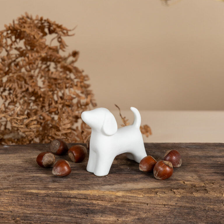Deko Hund "Alve" weiss - Storefactory