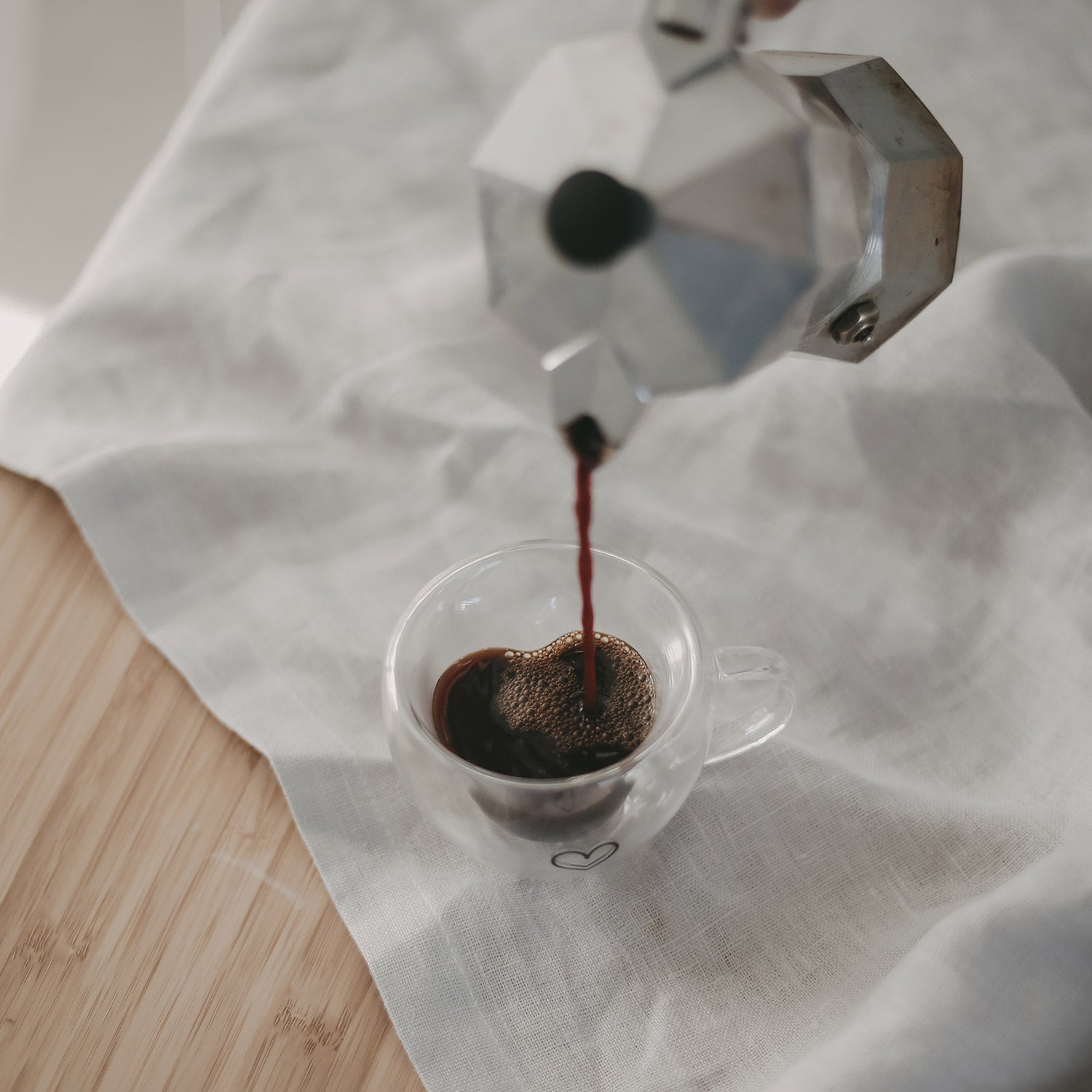 Doppelwandige Herztasse Herz 50ml schwarz - Eulenschnitt