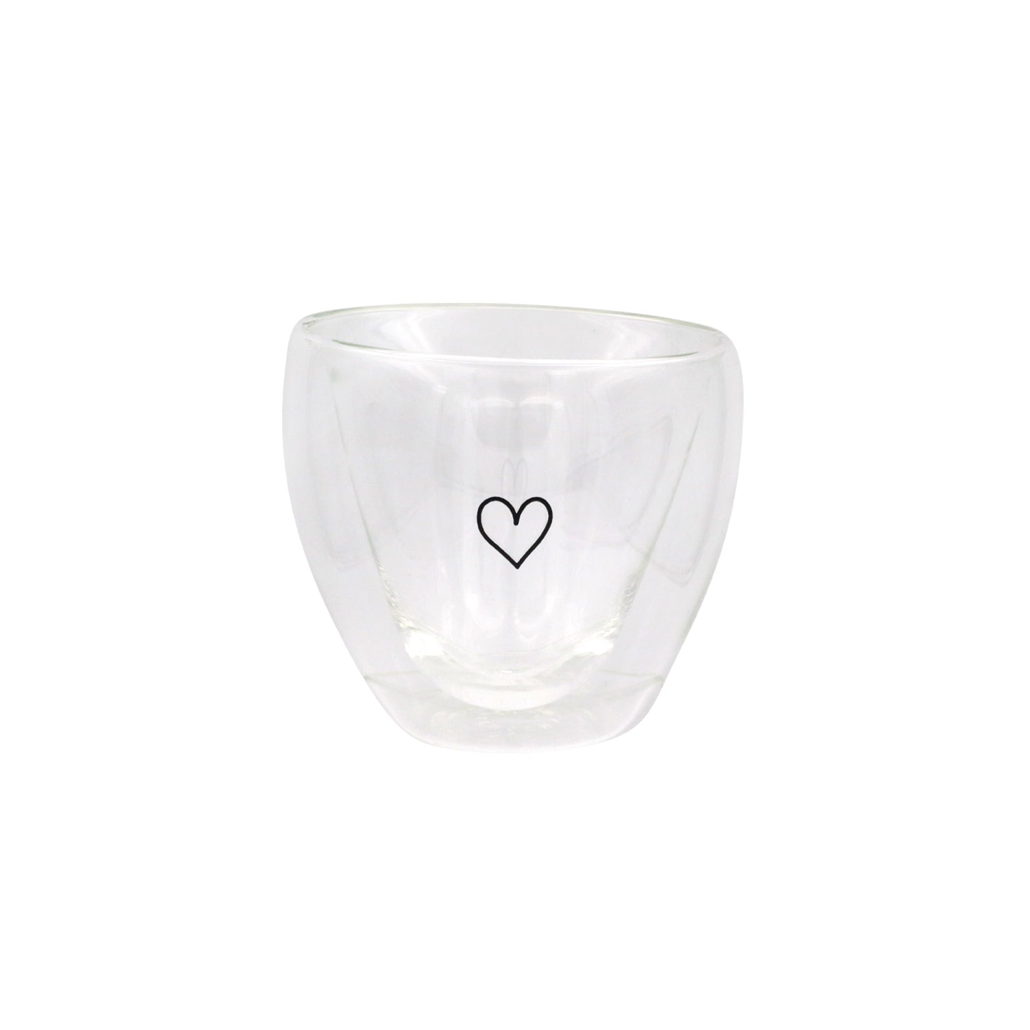 Doppelwandiges Herzglas Herz 200ml - Eulenschnitt
