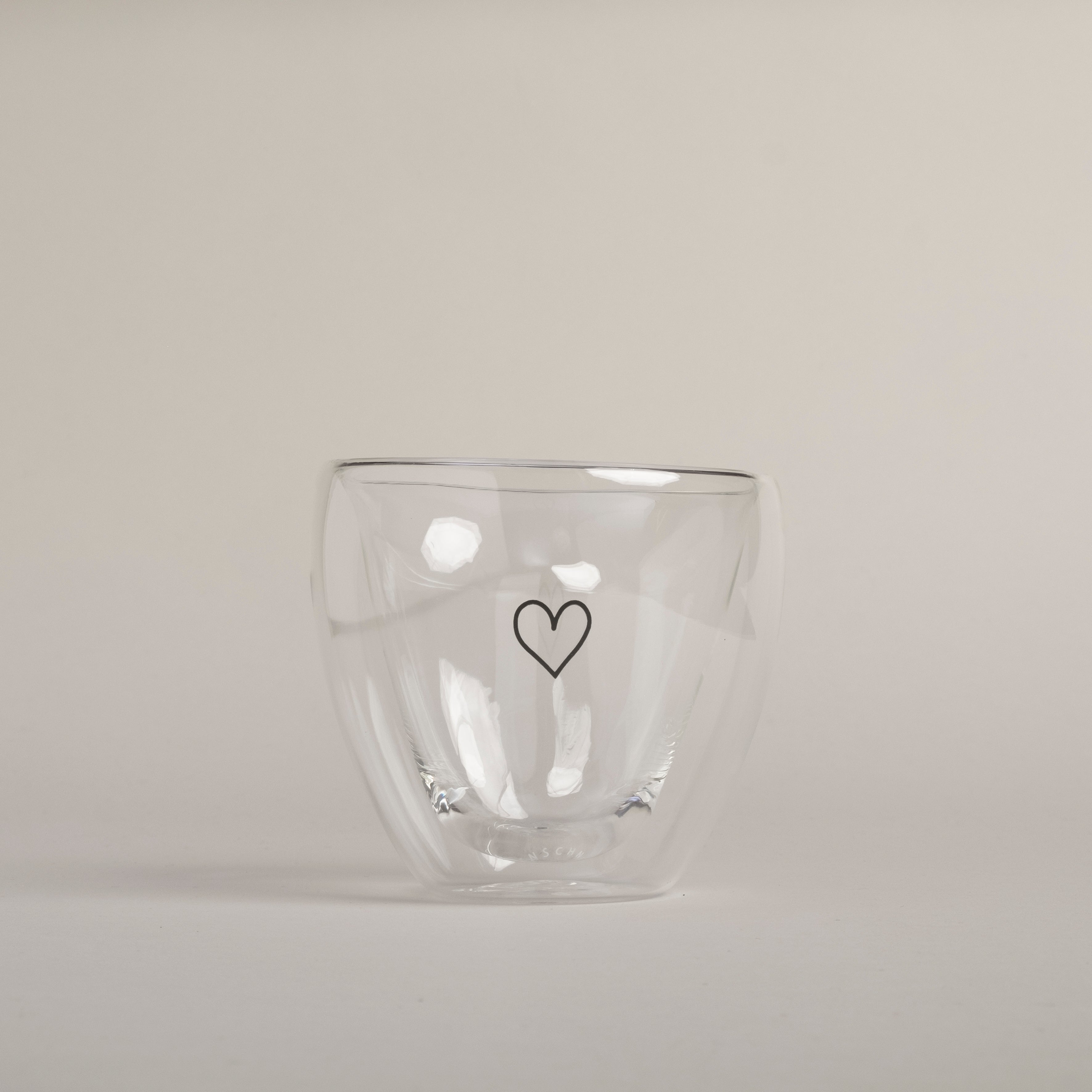 Double-walled heart glass heart 200ml - Eulenschnitt