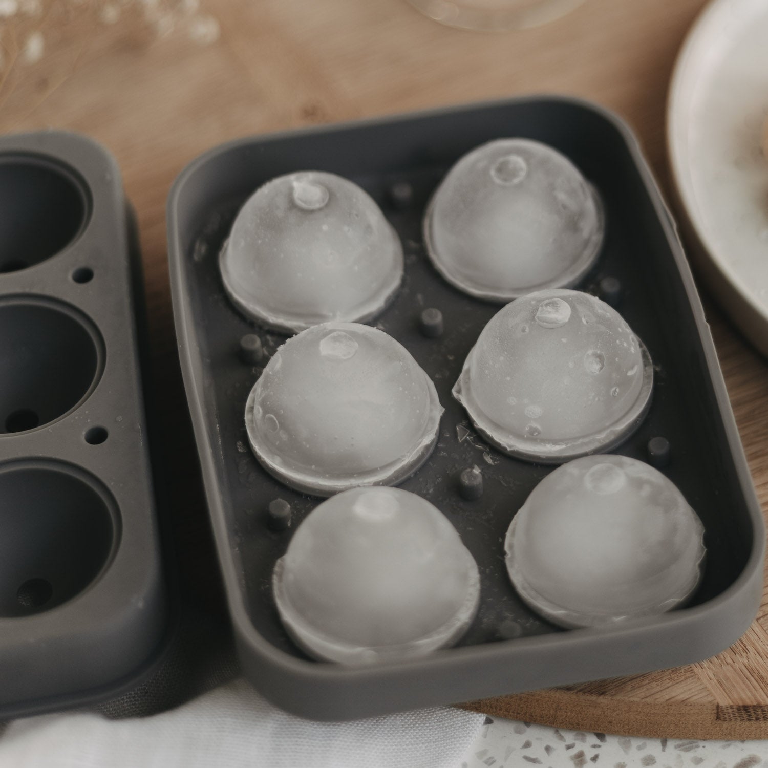 Eiswürfelform Kugeln grau - Eulenschnitt