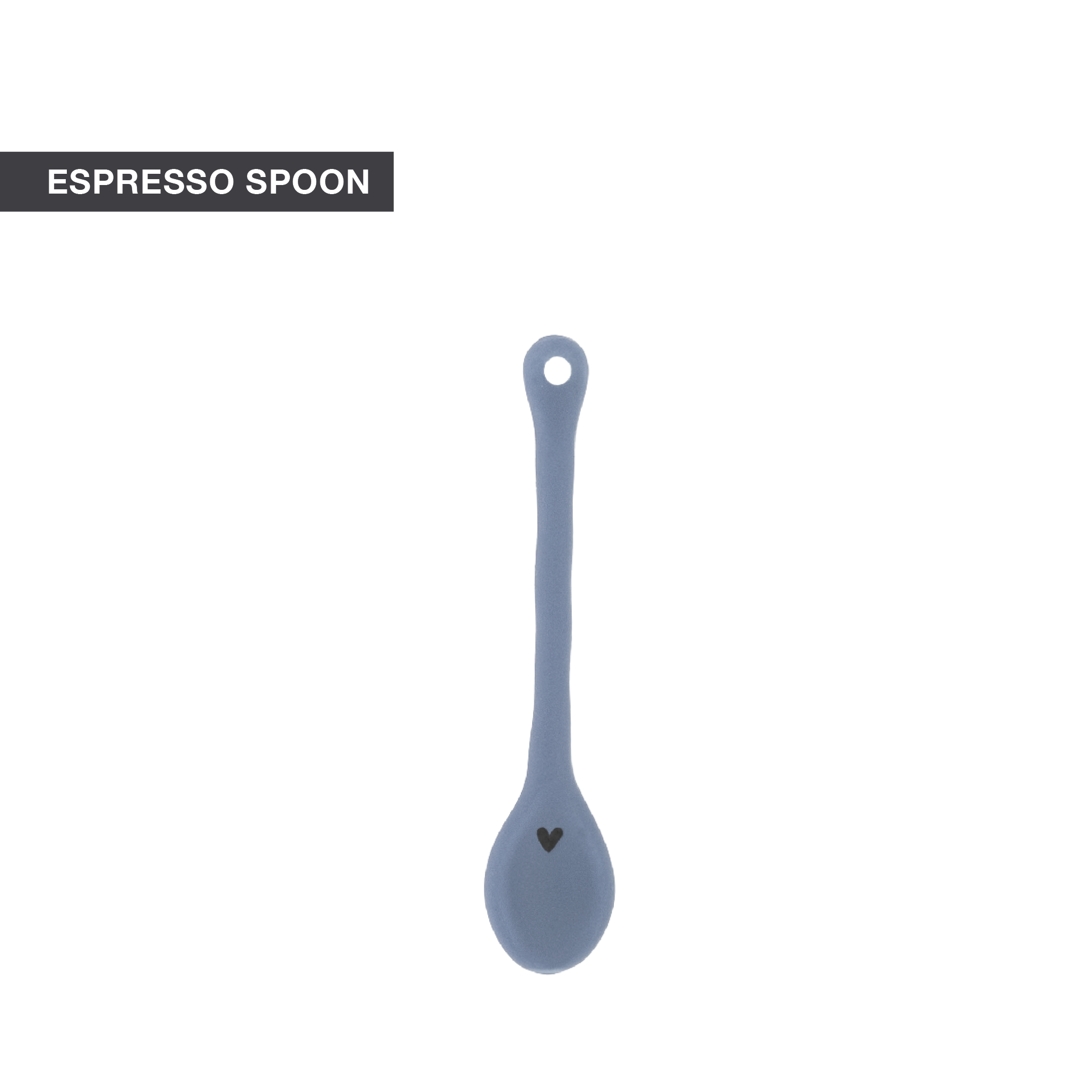 Espresso Löffel "heart" matt iris blue - Bastion Collections