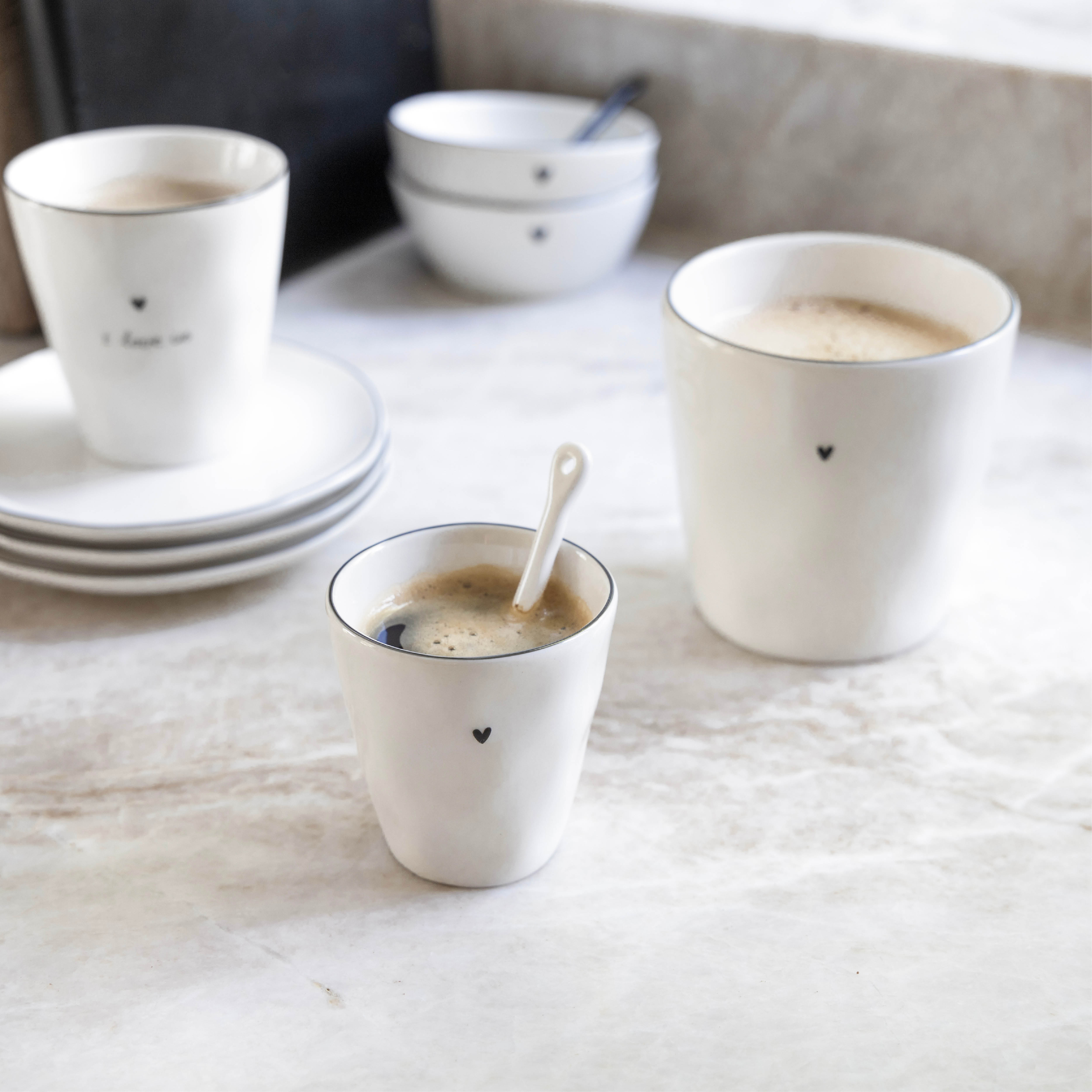 Espresso Löffel "heart" weiss - Bastion Collections