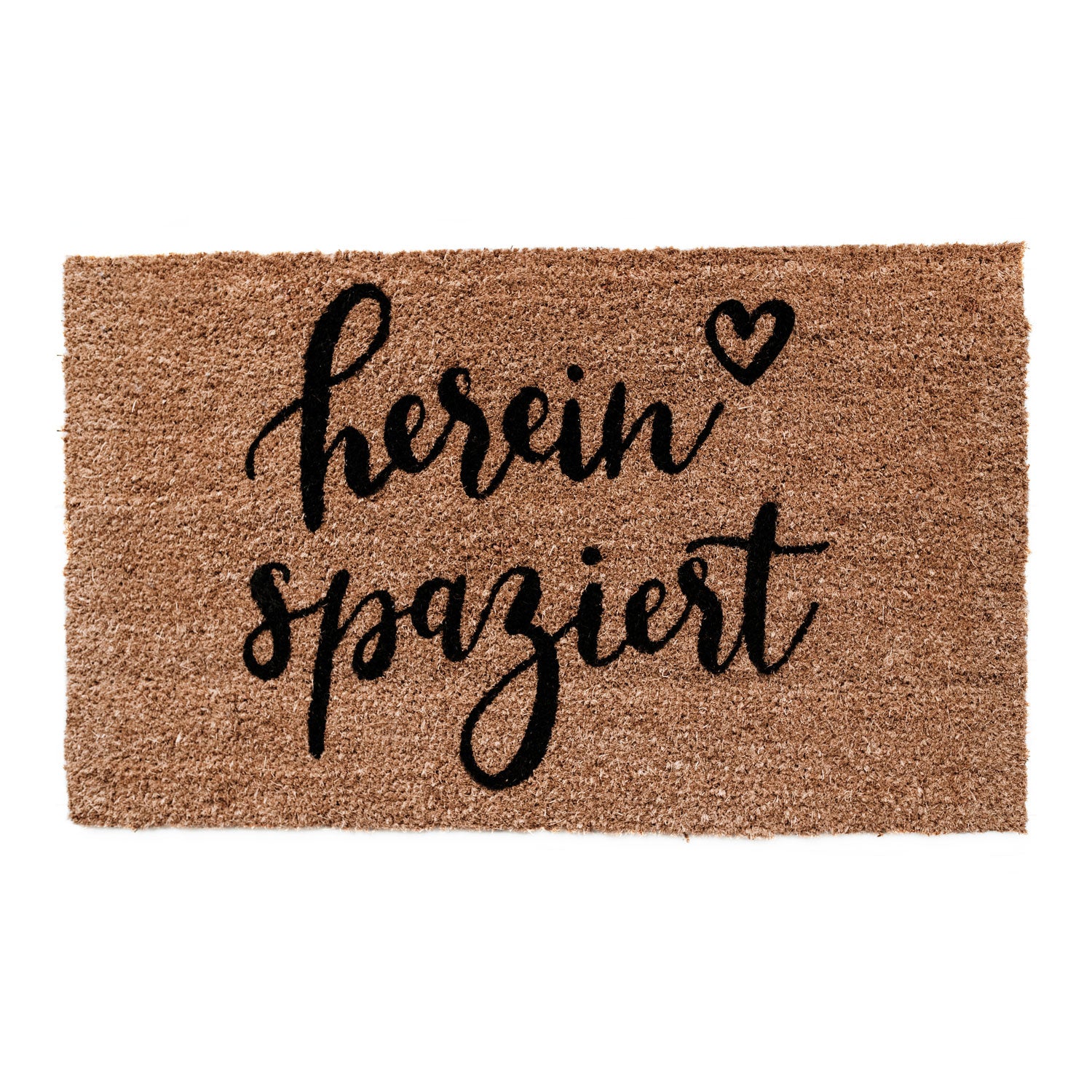 Zerbino con scritta "hereinspaziert" 75x45cm – cocco - Eulenschnitt