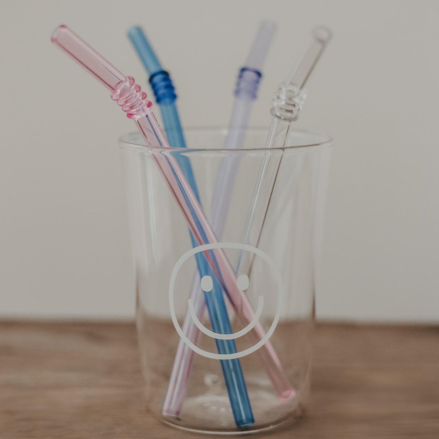 Glasstrohhalm geknickt 20cm rosa 4er Set - Eulenschnitt
