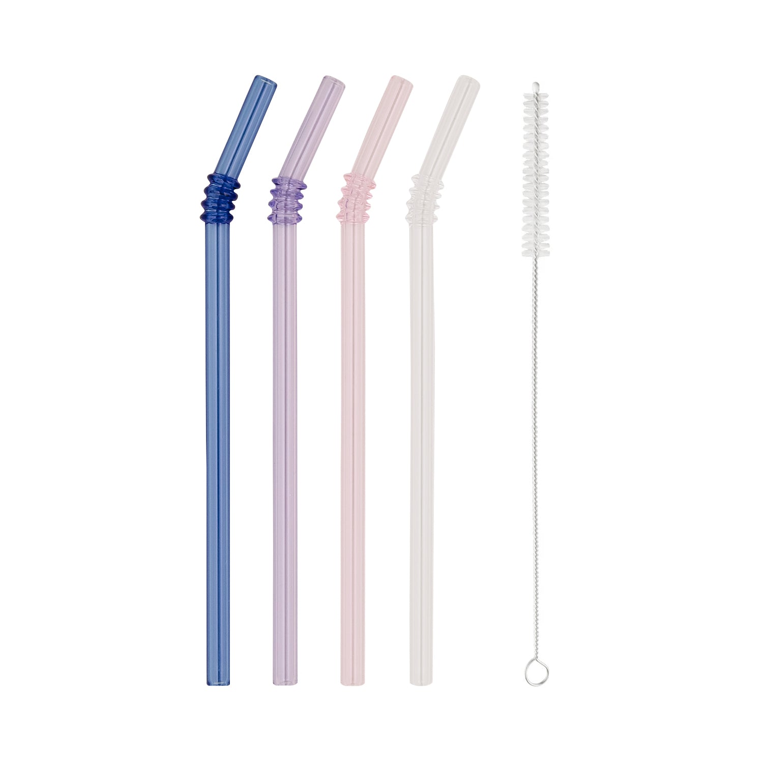 Glasstrohhalm geknickt 20cm rosa 4er Set - Eulenschnitt