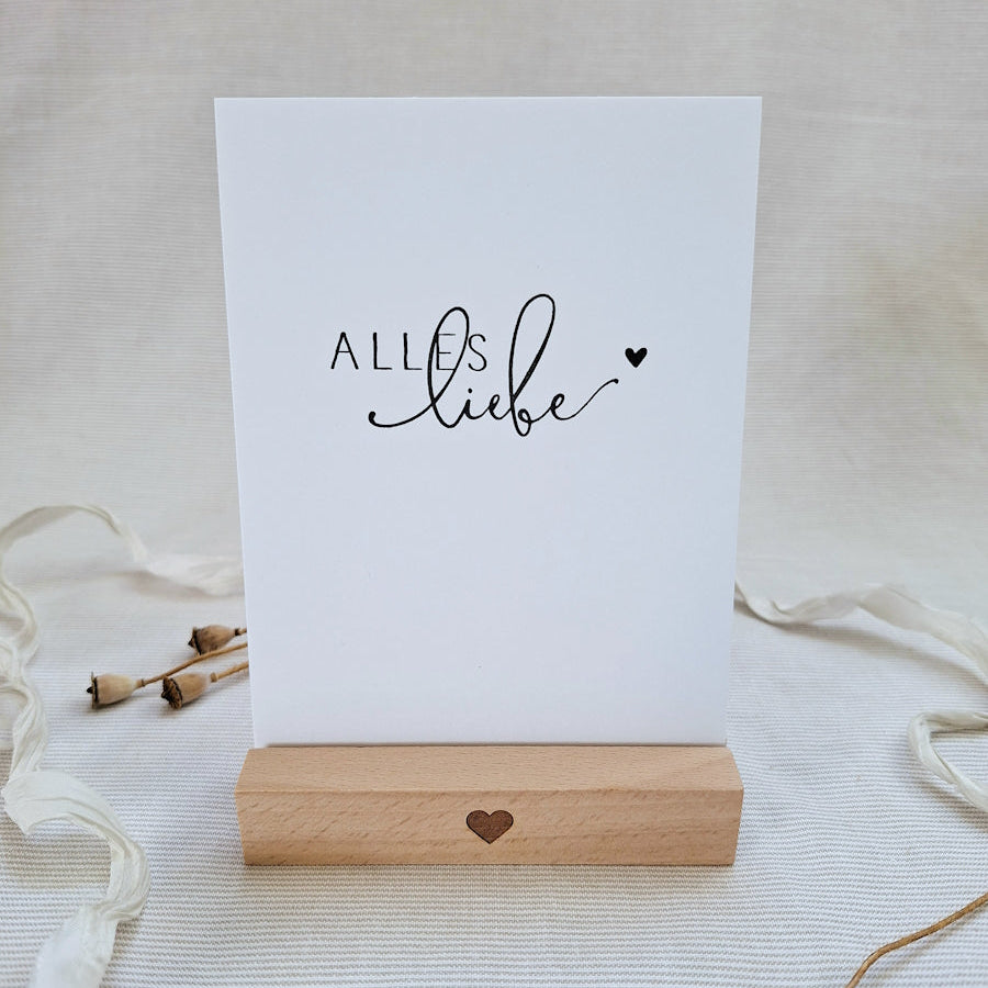 Postkarte "Alles Liebe" – handgemacht