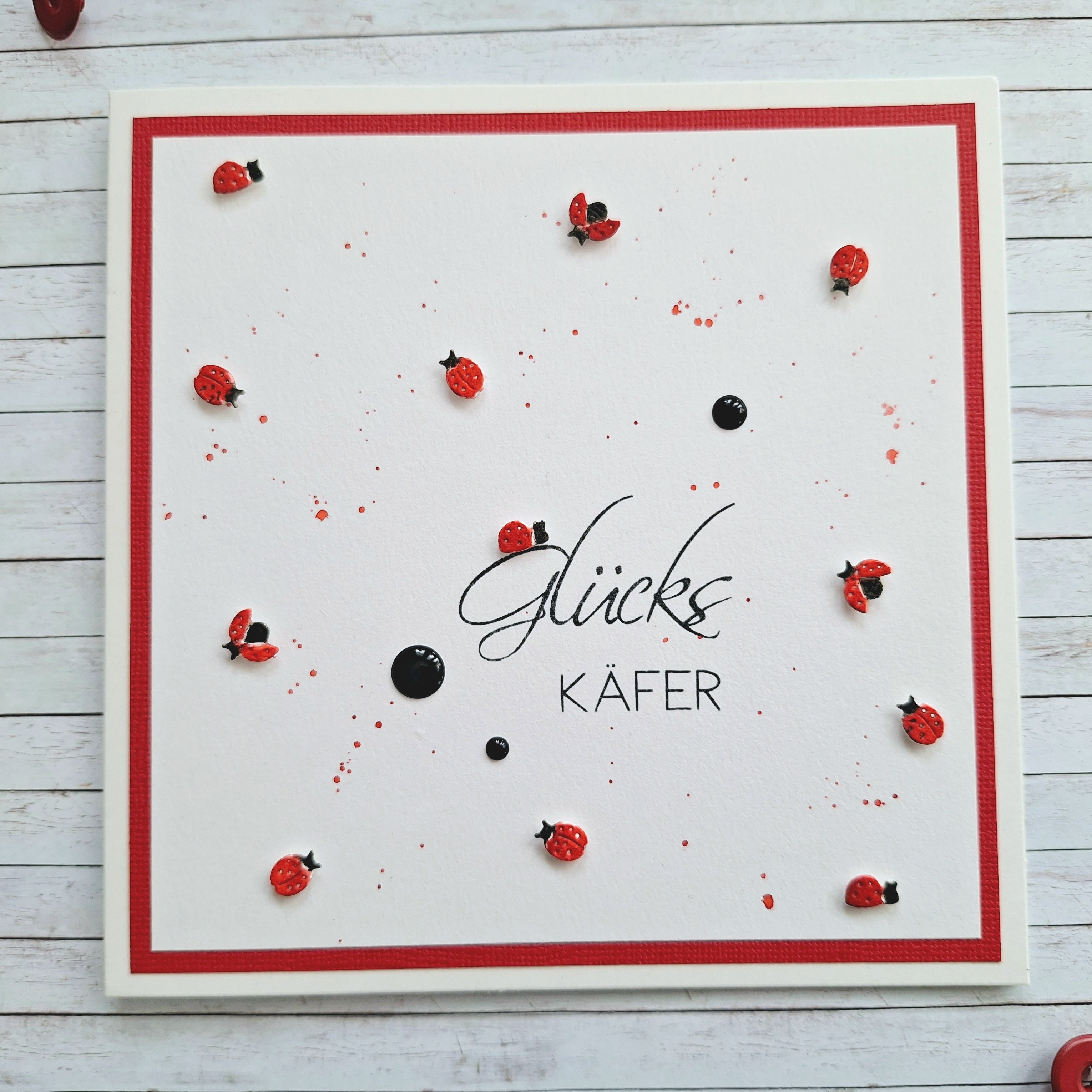 Grusskarte "Glückskäfer" – handgemacht
