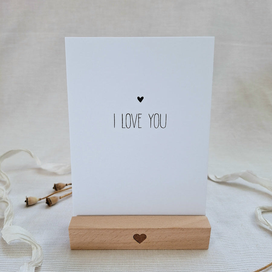 Postkarte "I love you" – handgemacht
