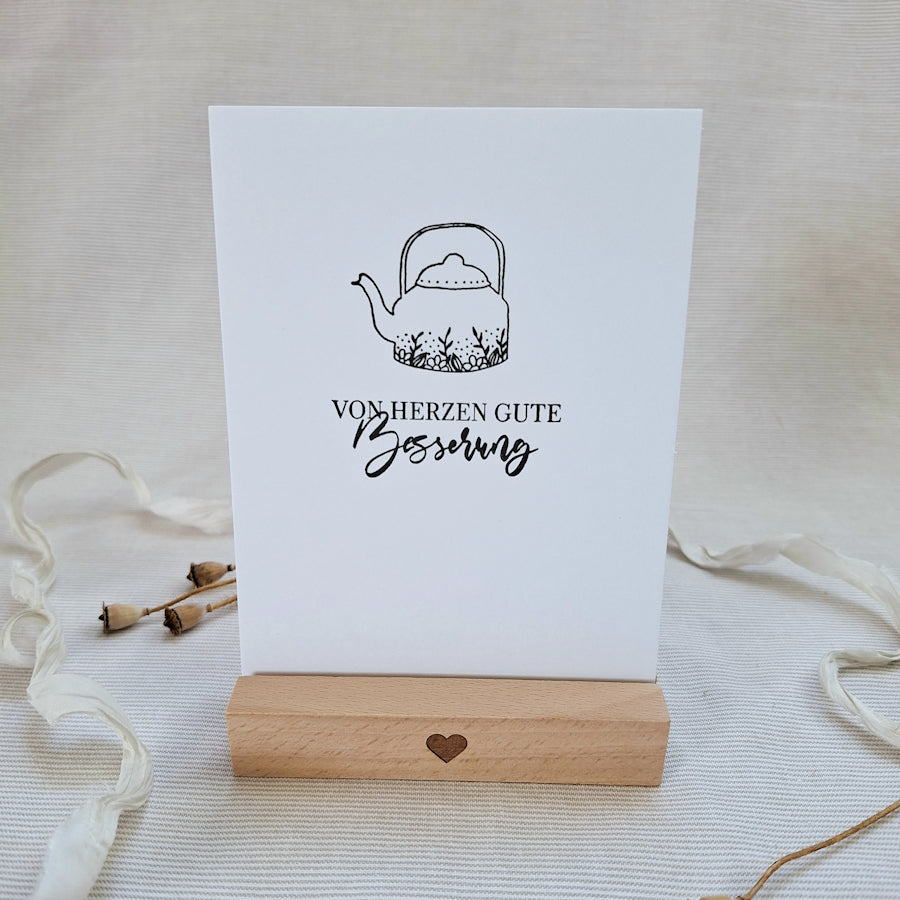 Postkarte "Von Herzen Gute Besserung" – handgemacht