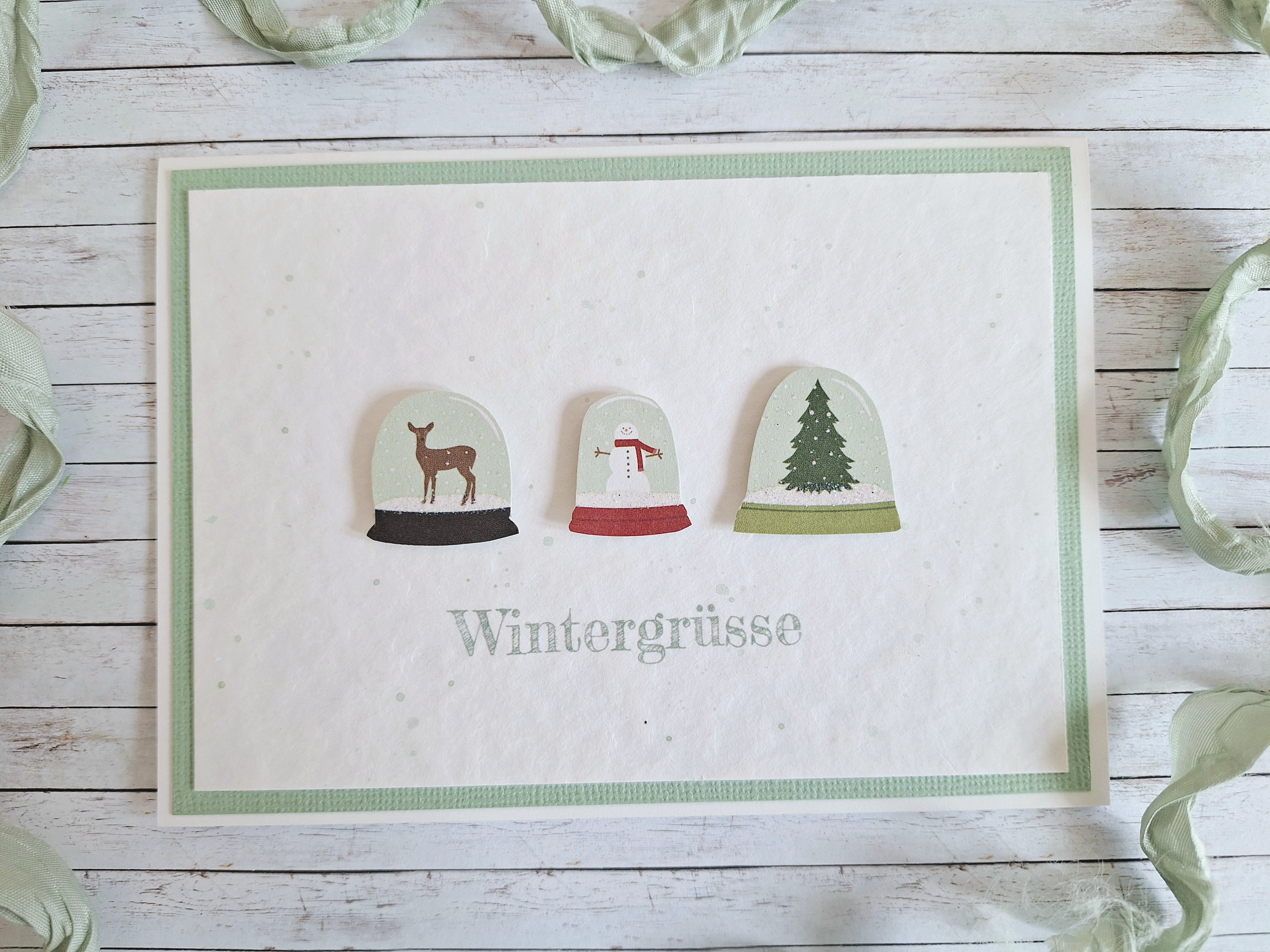 Grusskarte "Wintergrüsse" – handgemacht
