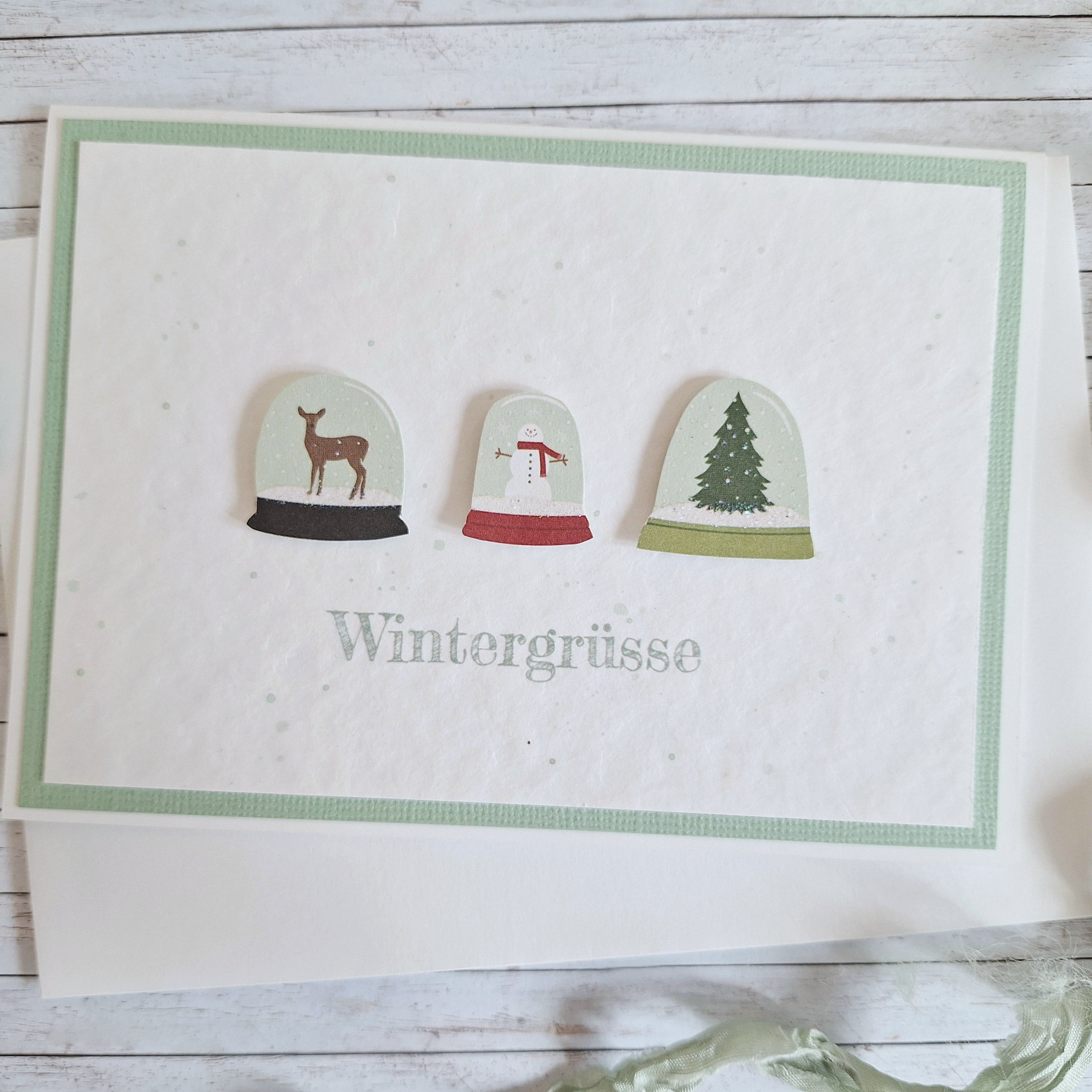 Grusskarte "Wintergrüsse" – handgemacht