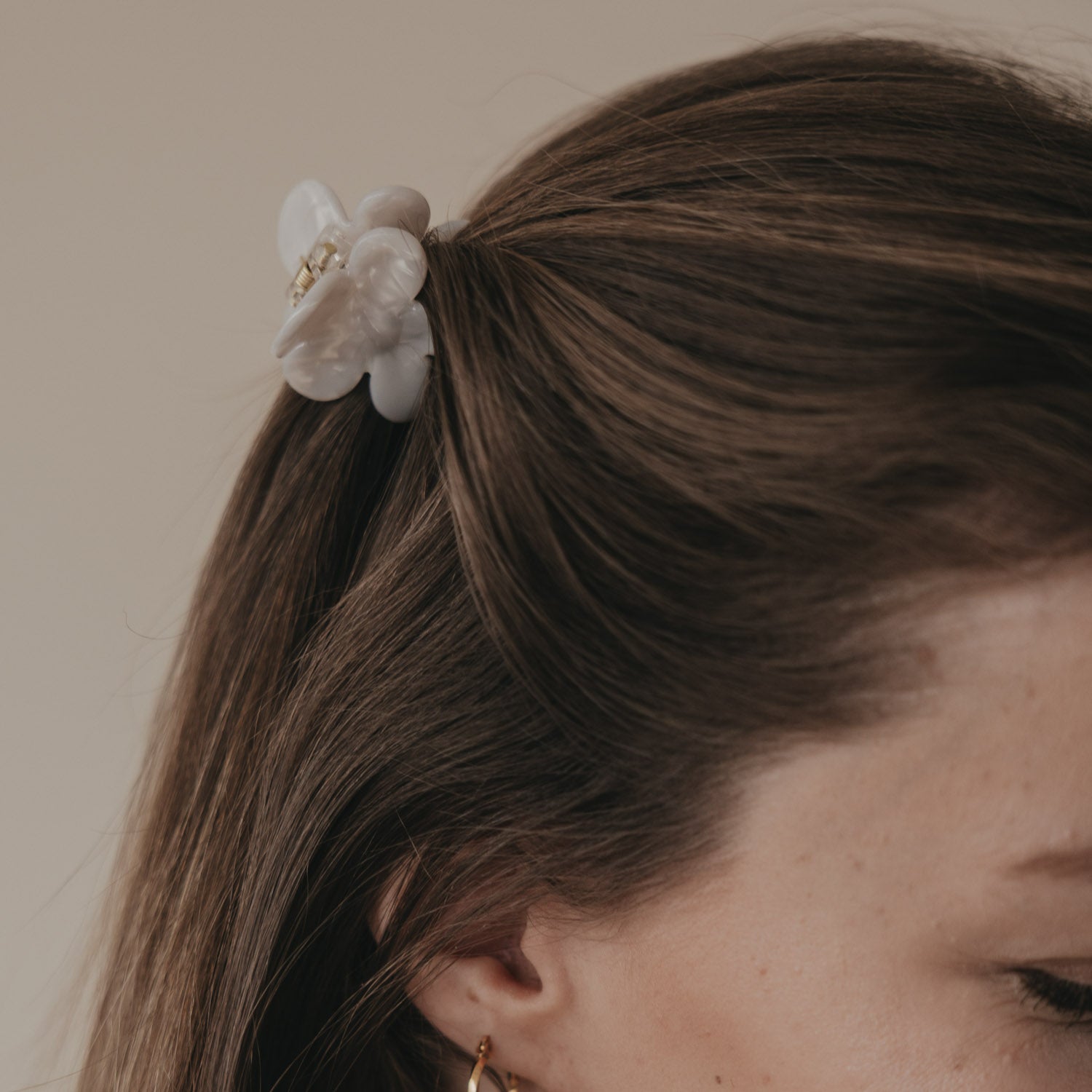 Barrette fleur perle - Eulenschnitt