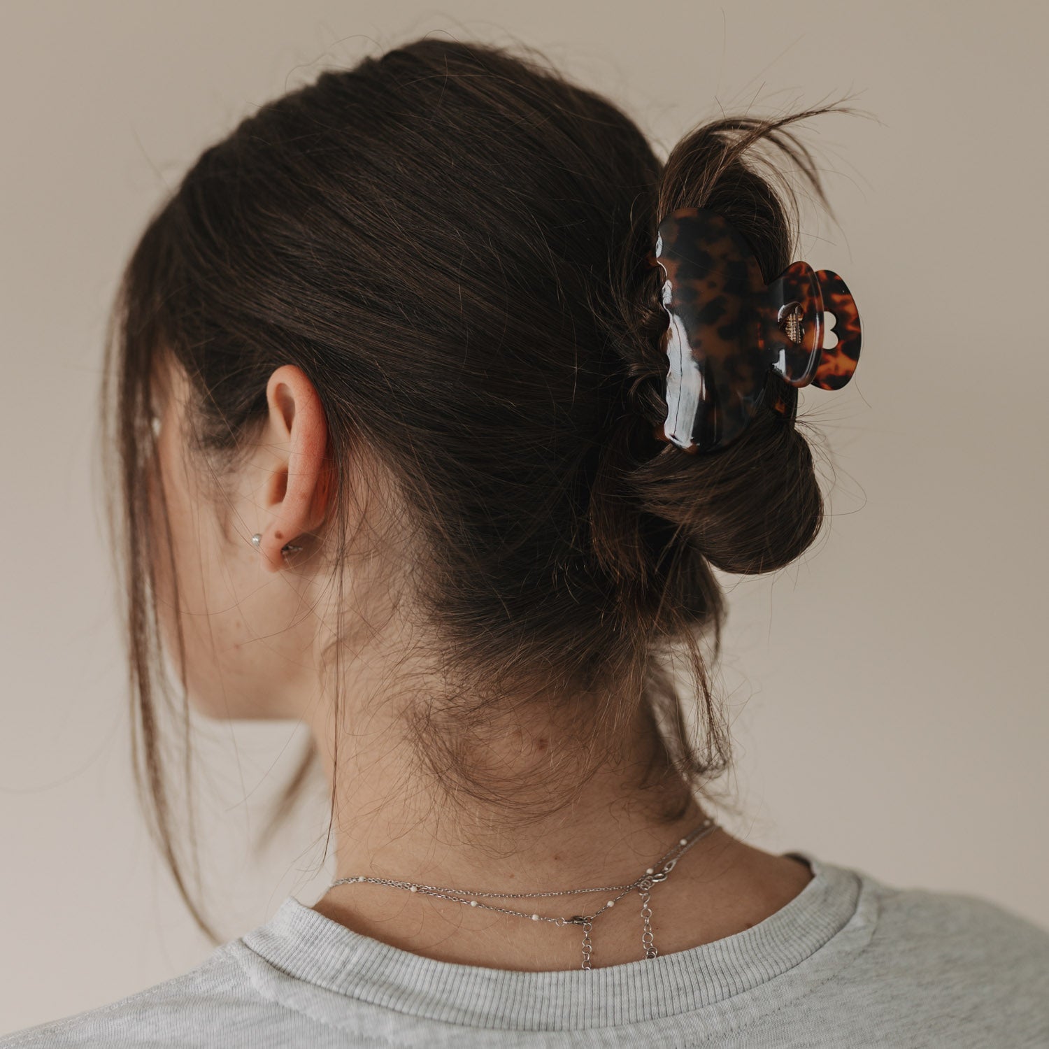 Hair clip heart amber large - Eulenschnitt