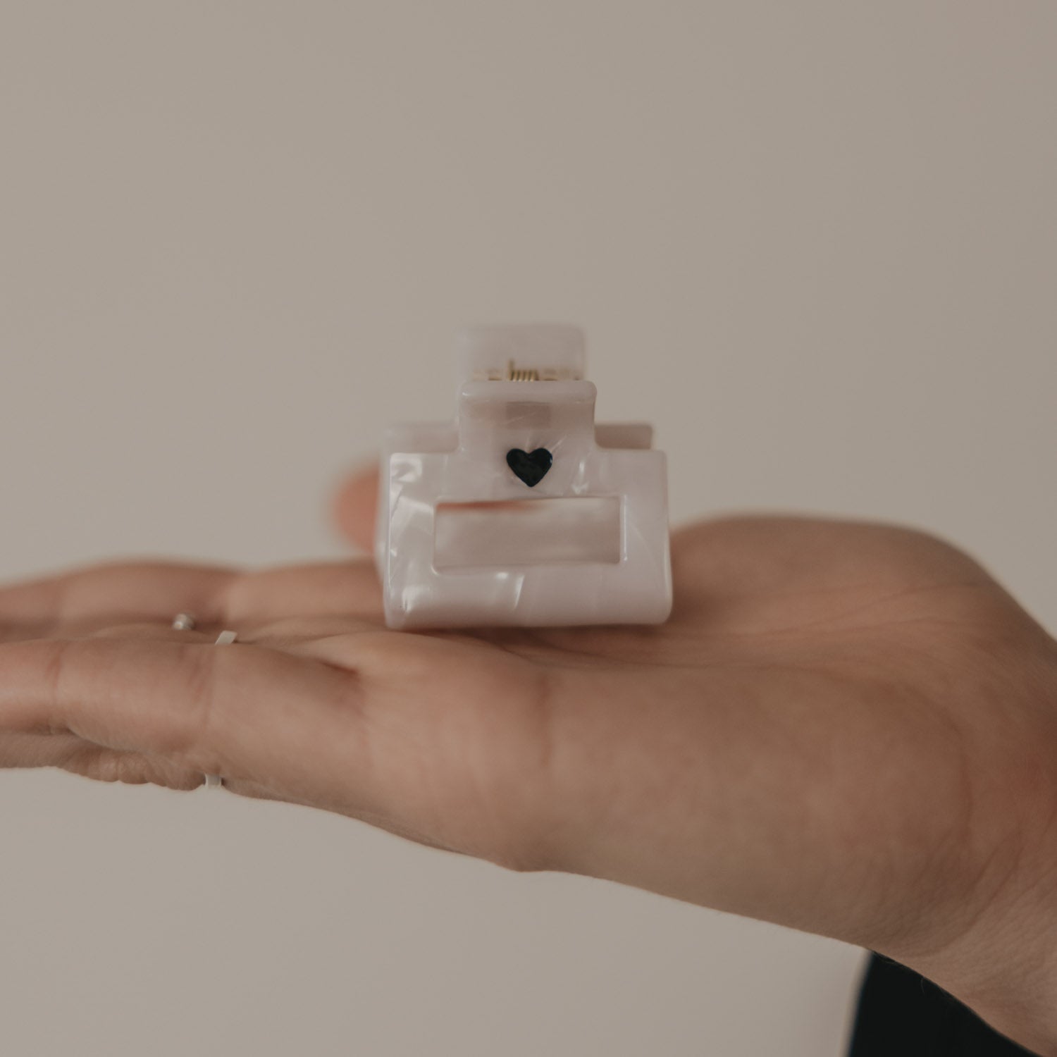 Haarspange Herz eckig Pearl klein - Eulenschnitt