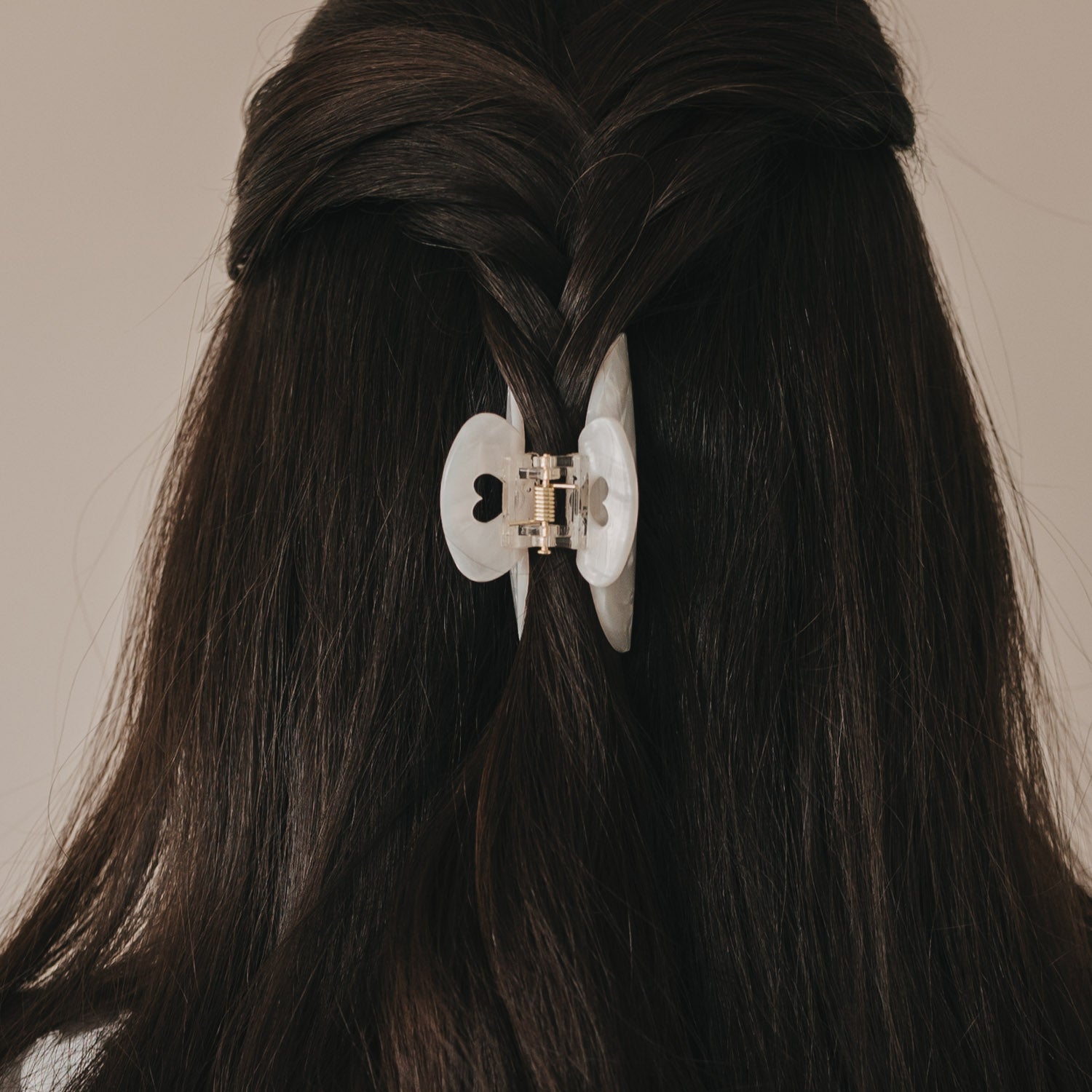 Hair clip heart white large - Eulenschnitt