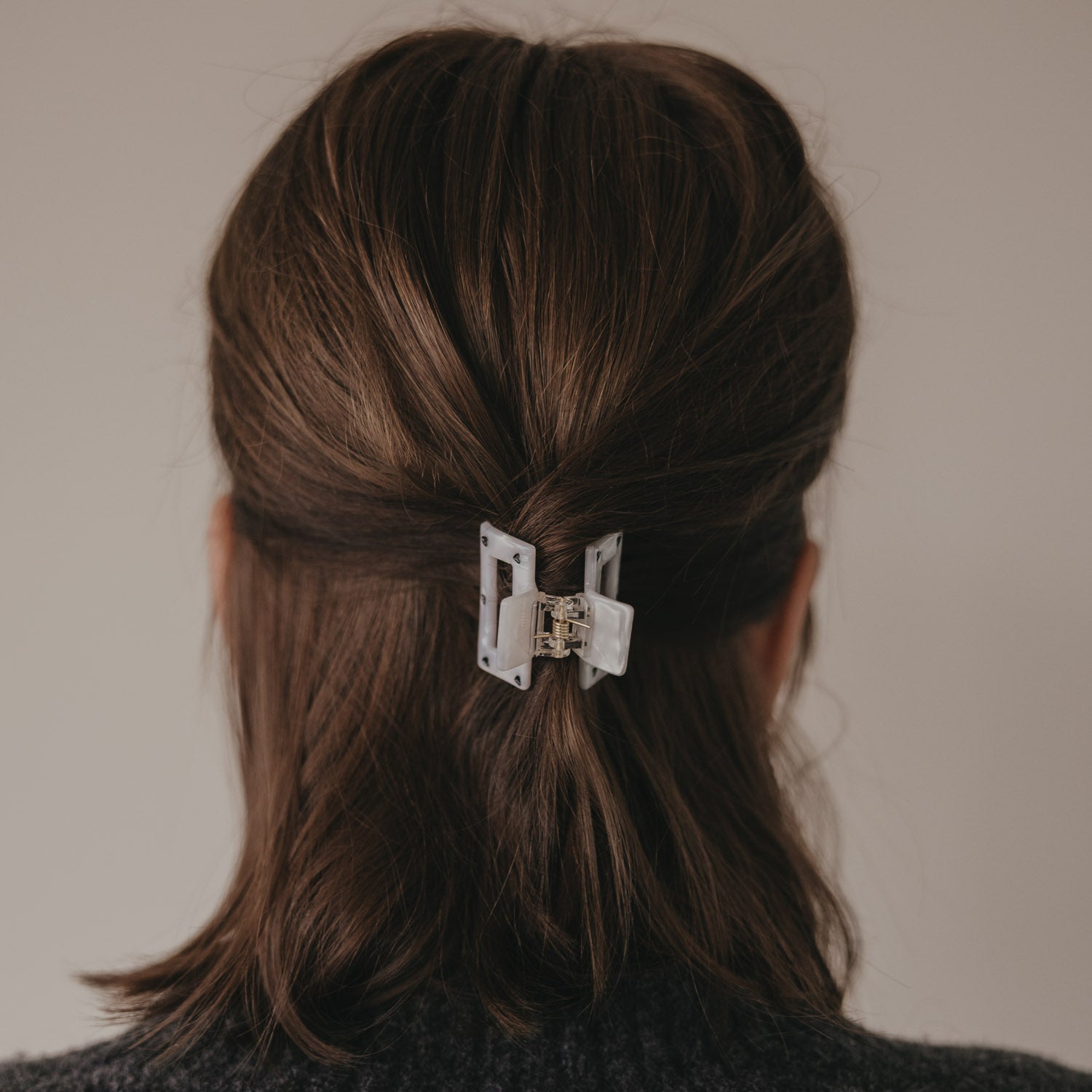 Fermaglio per capelli cuori squadrati nero perla piccolo - Eulenschnitt