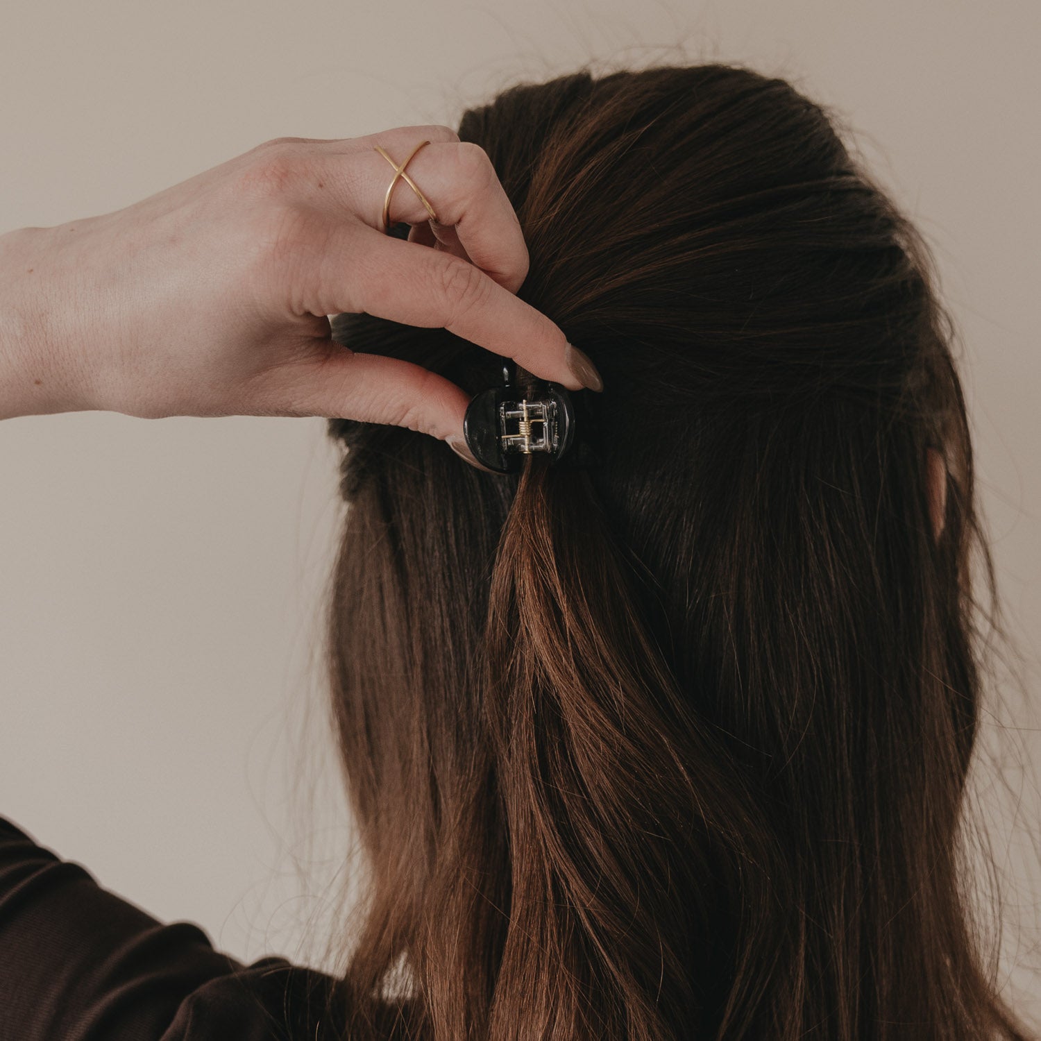 Large heart-shaped hair clip Night - Eulenschnitt