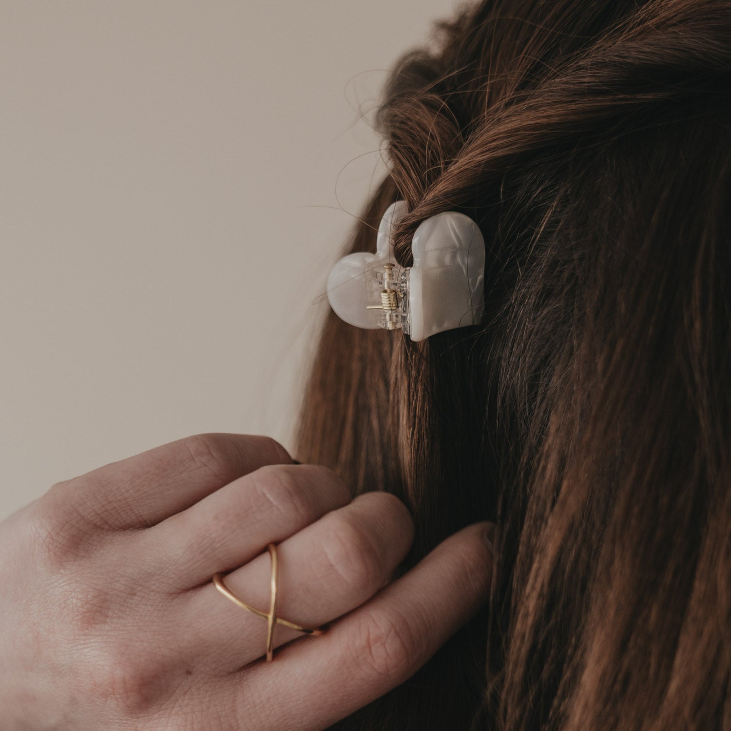 Barrette en forme cœur petite perle - Eulenschnitt