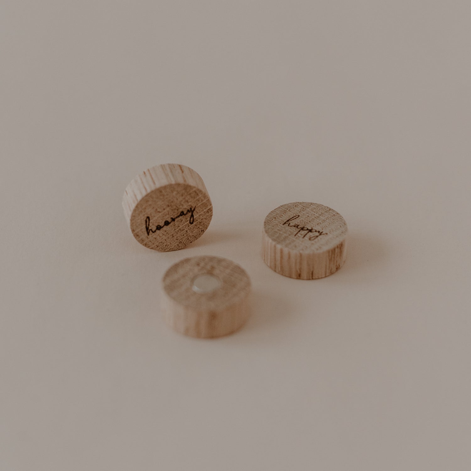 Holzmagnet "Hooray" 3er Set - Eulenschnitt