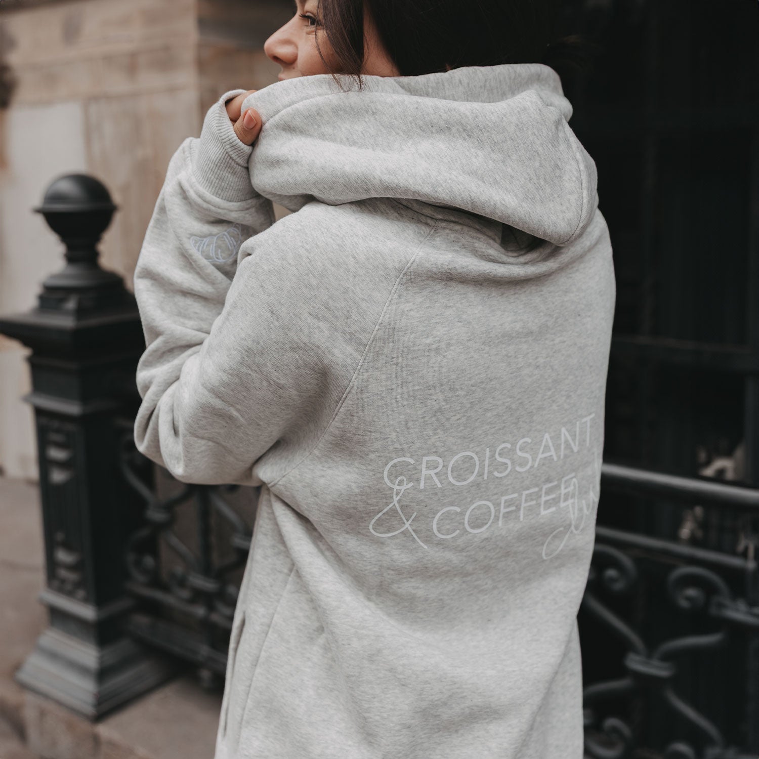 Hoodie "Croissant & Coffee Club" S – Limited Edition - Eulenschnitt