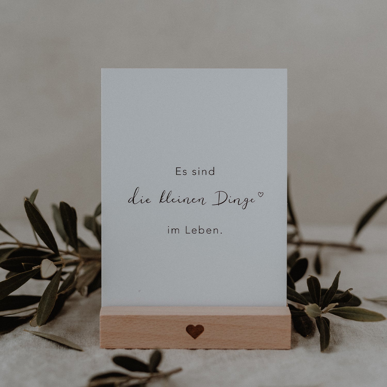 Card stand 10.5cm heart natural set of 2 - Eulenschnitt