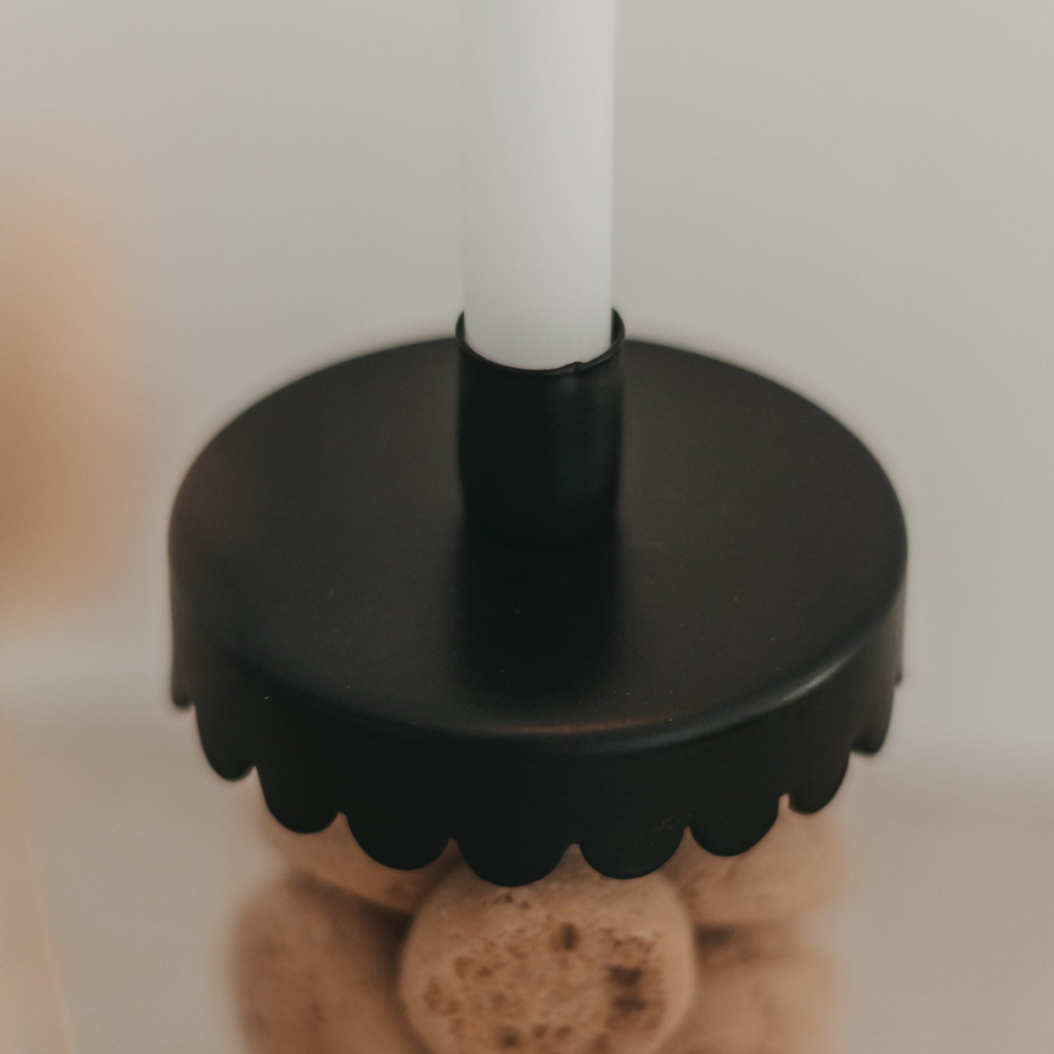 Kerzenhalter für Minivorratsglas Welle schwarz - Eulenschnitt
