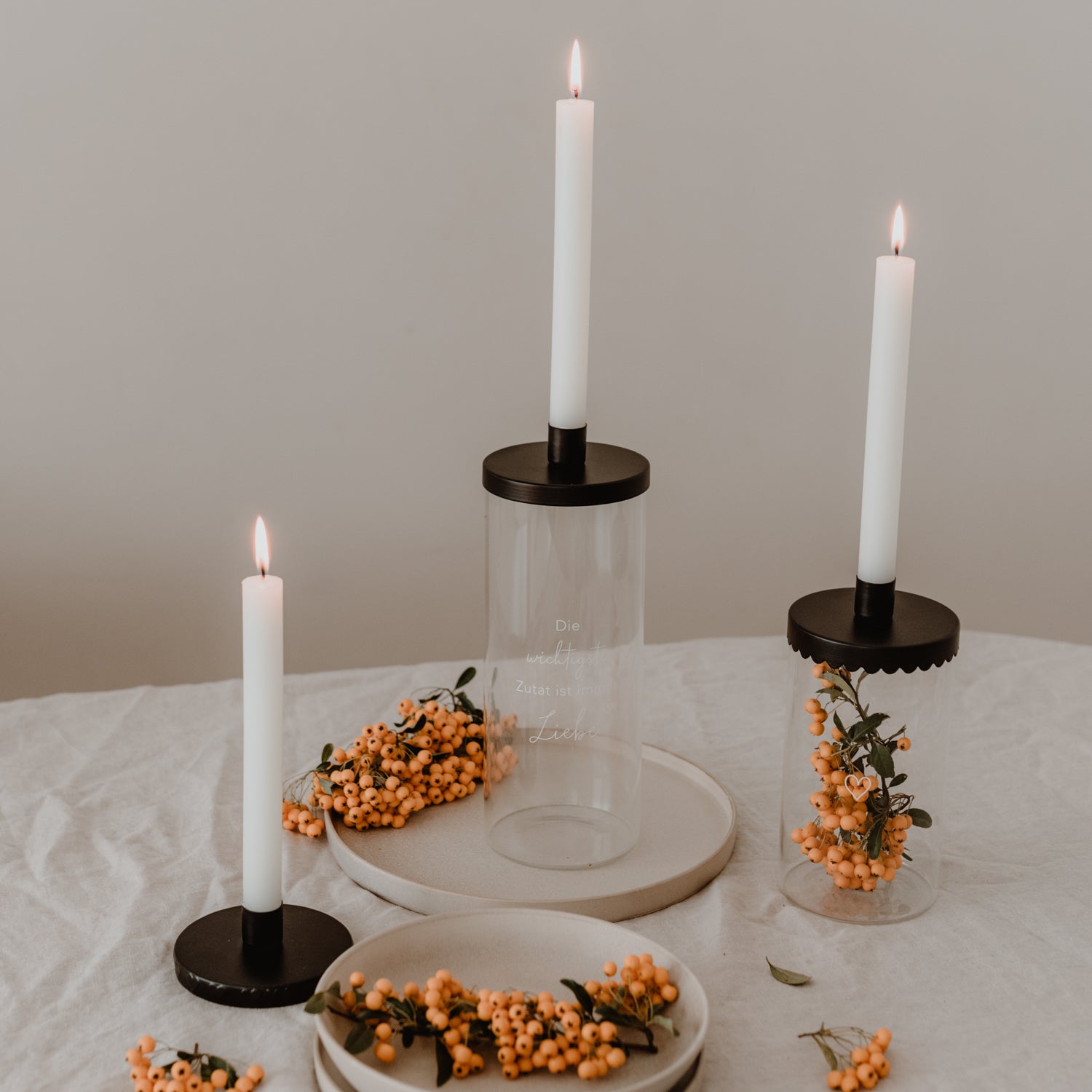 Candle holders heart black for Storage jars - Eulenschnitt