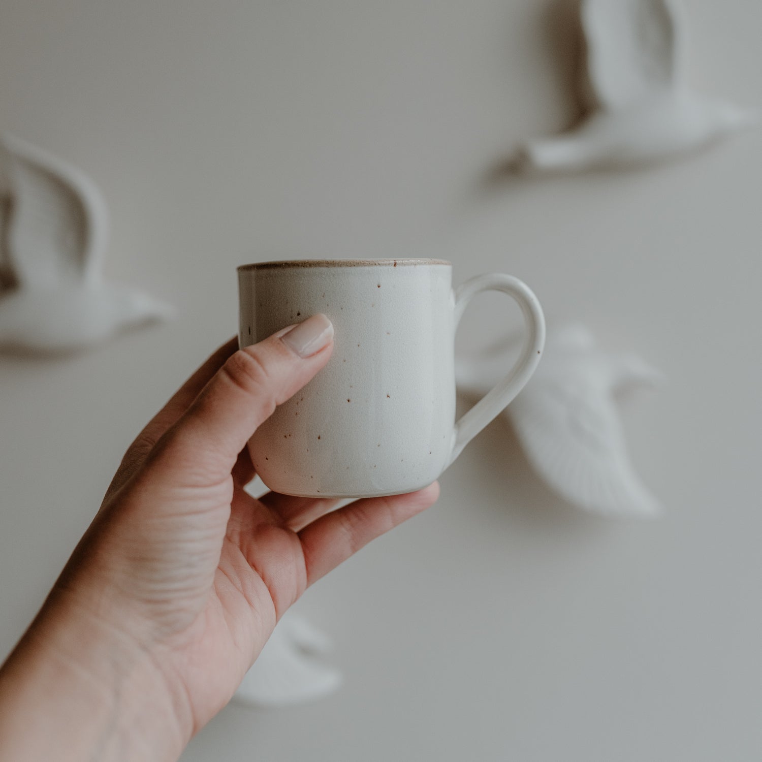 Kleine Steingut Cappuccinotasse "Calma" – handgemacht - Eulenschnitt