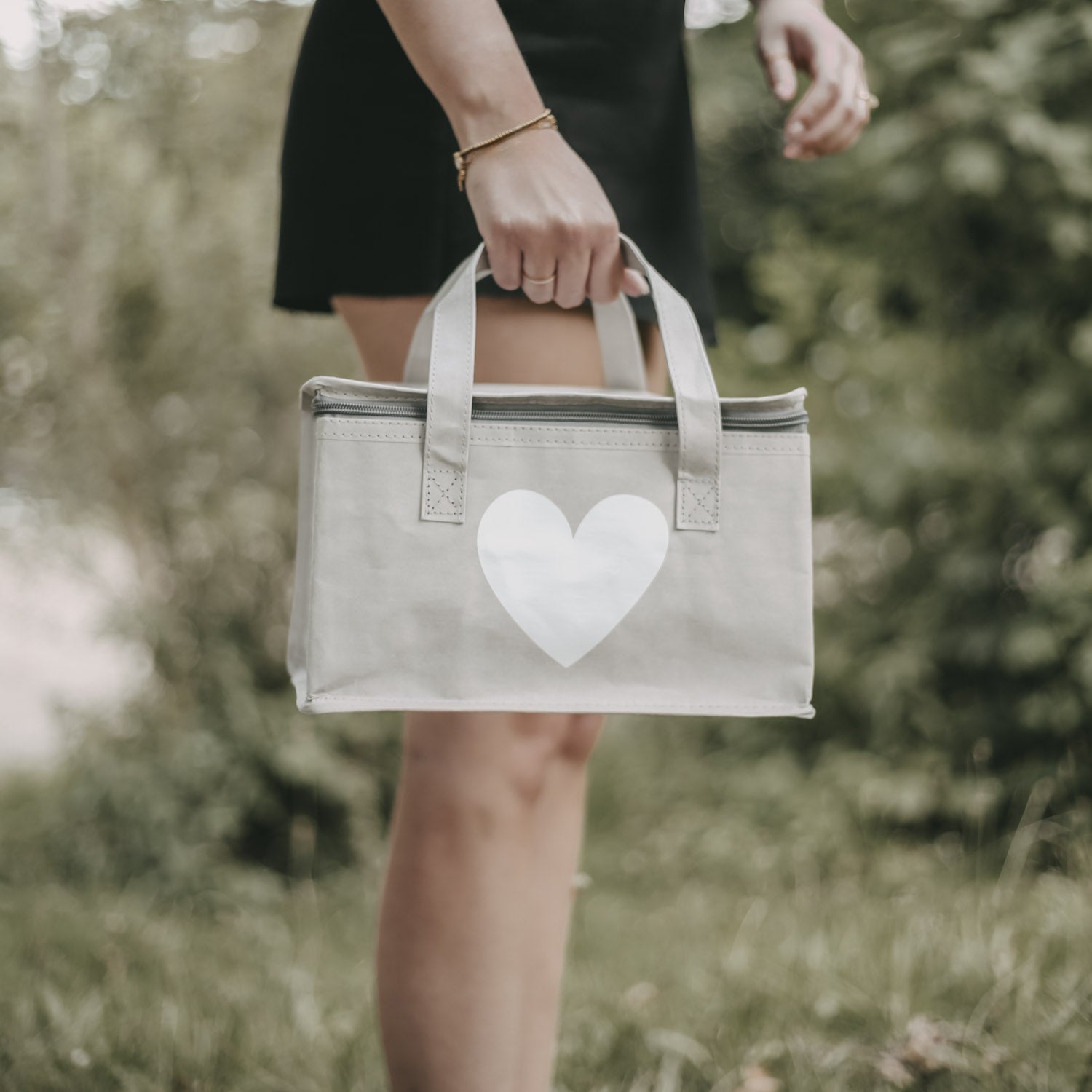 Kühltasche Herz grau - Eulenschnitt