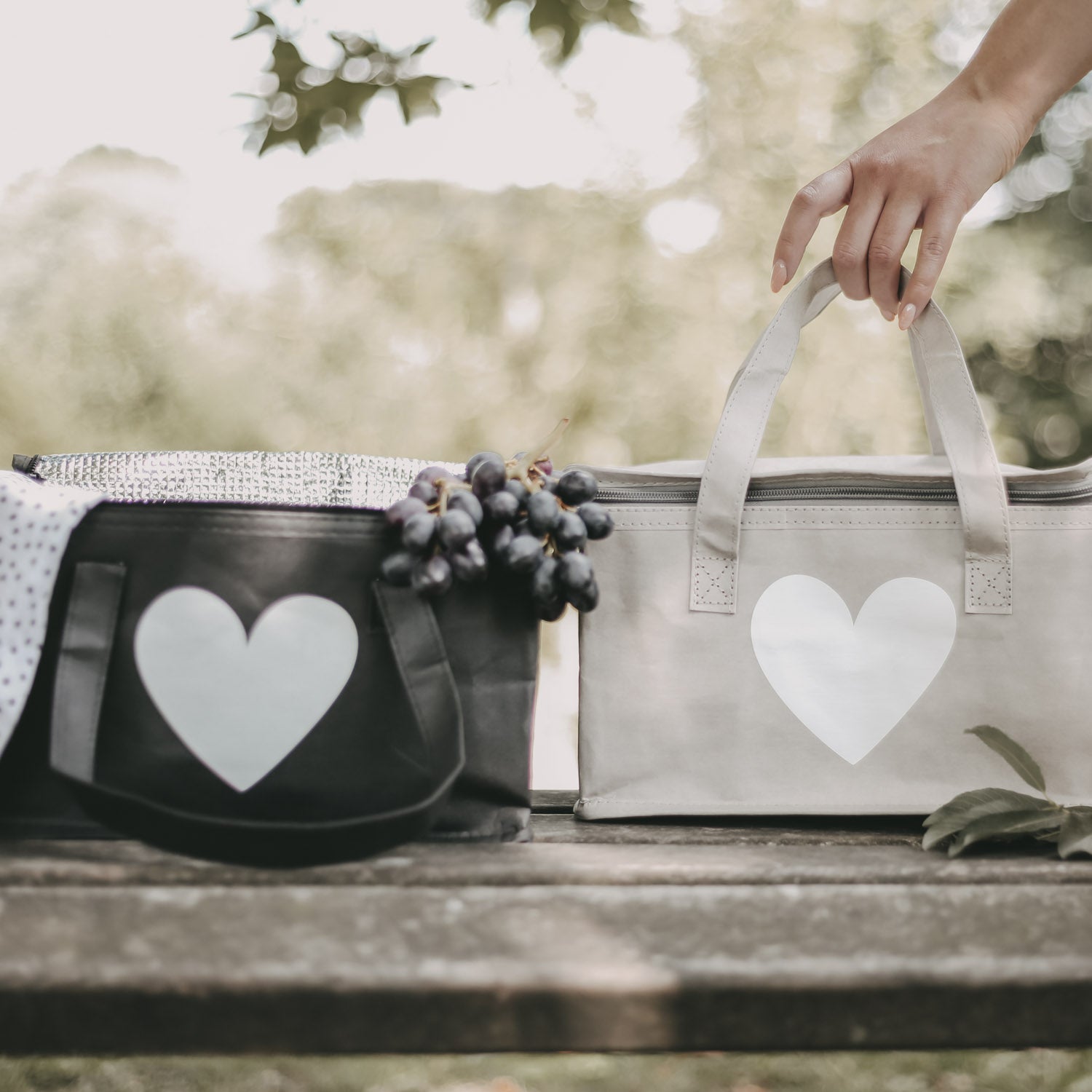 Kühltasche Herz grau - Eulenschnitt